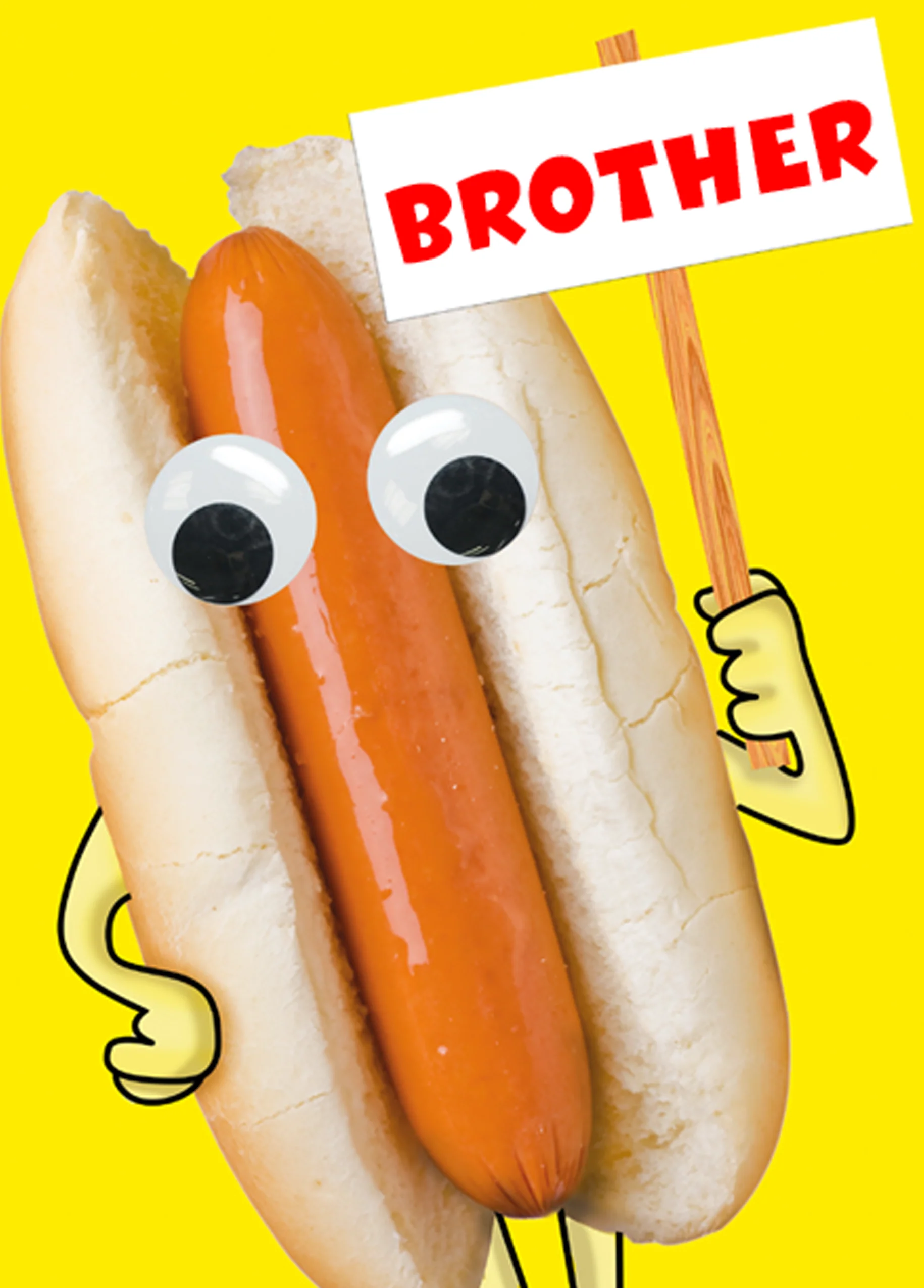 Personalised Funny Hot Dog Brother Card