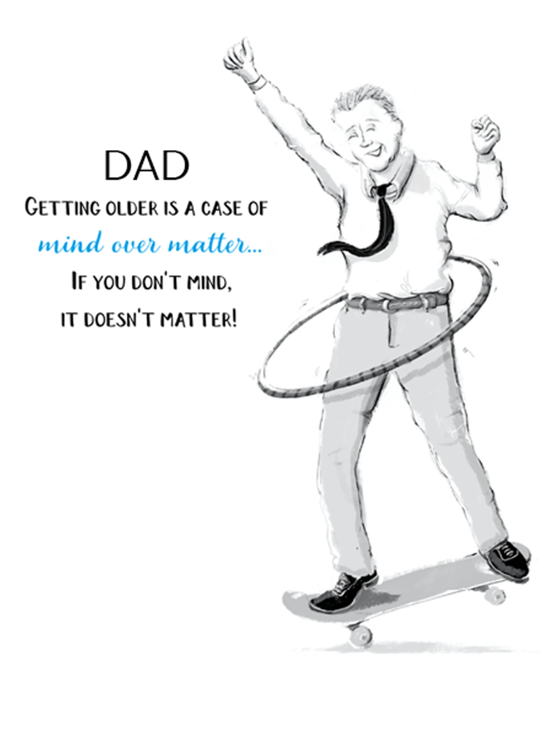 Personalised Funny Hula Hoop Birthday Card for Dad