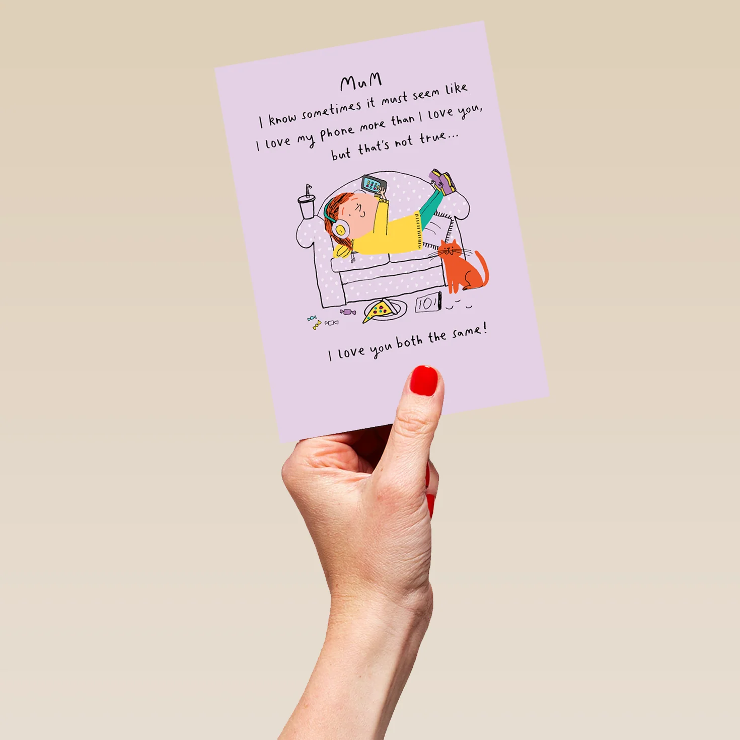 Personalised Funny 'I Love My Phone' Mother's Day Card - Image 5