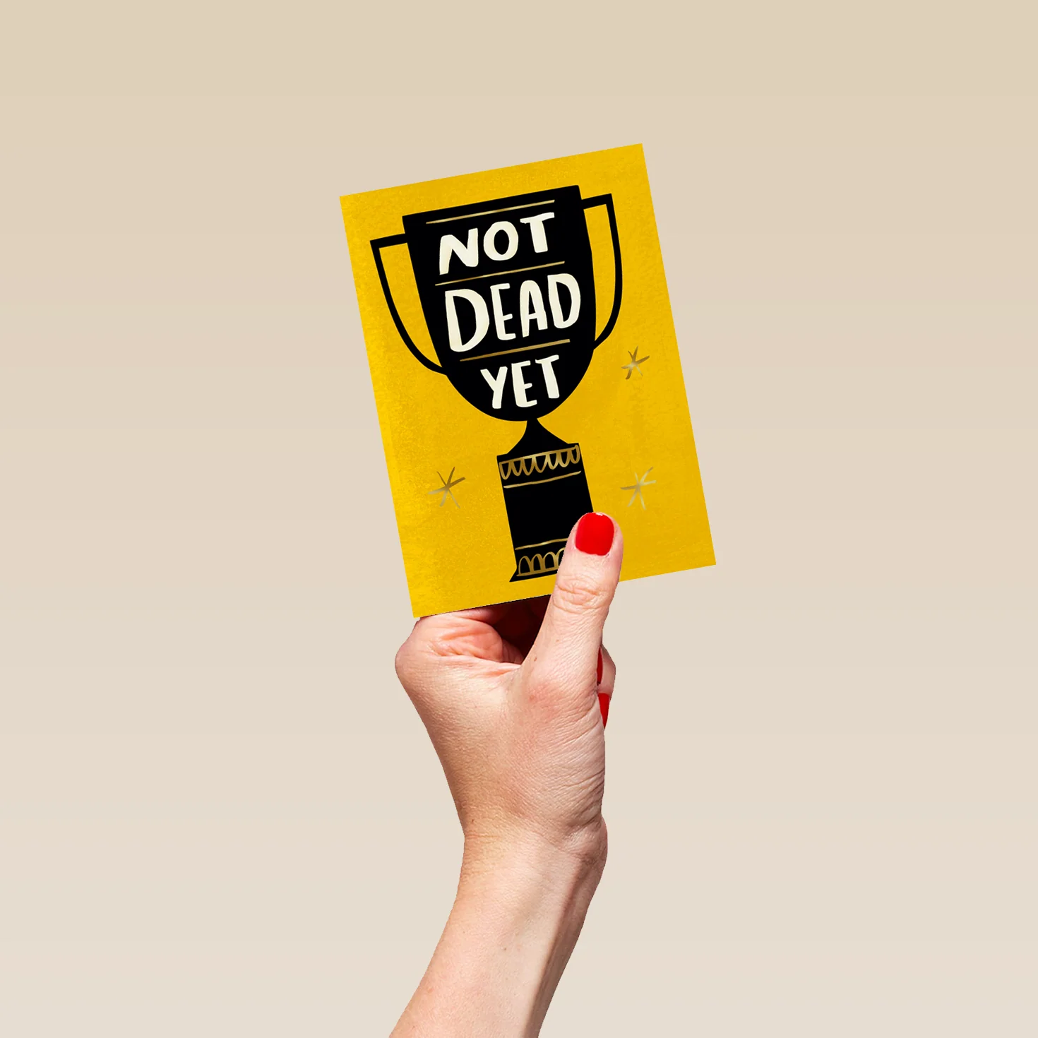 Personalised Funny Illustrated Trophy Not Dead Yet Birthday Card - Image 4