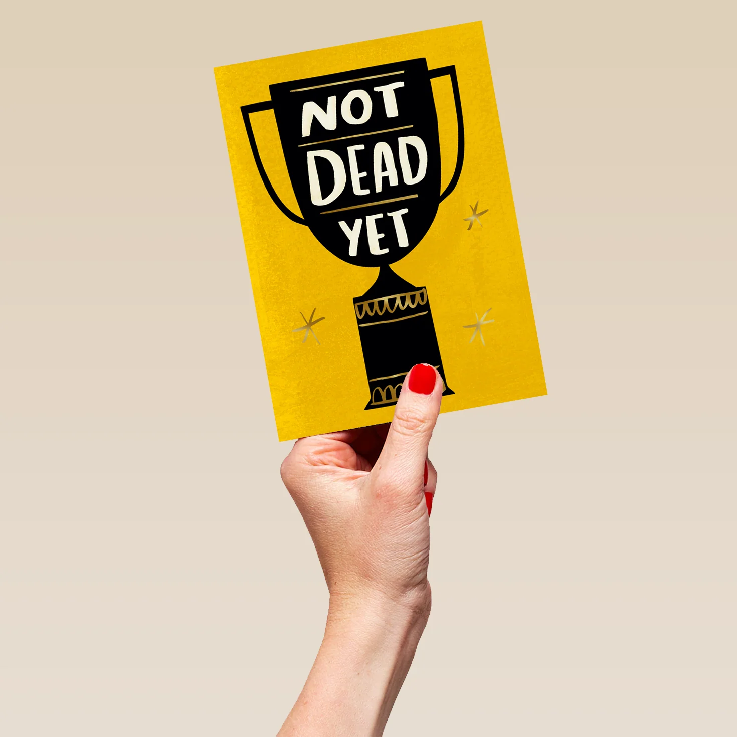 Personalised Funny Illustrated Trophy Not Dead Yet Birthday Card - Image 5