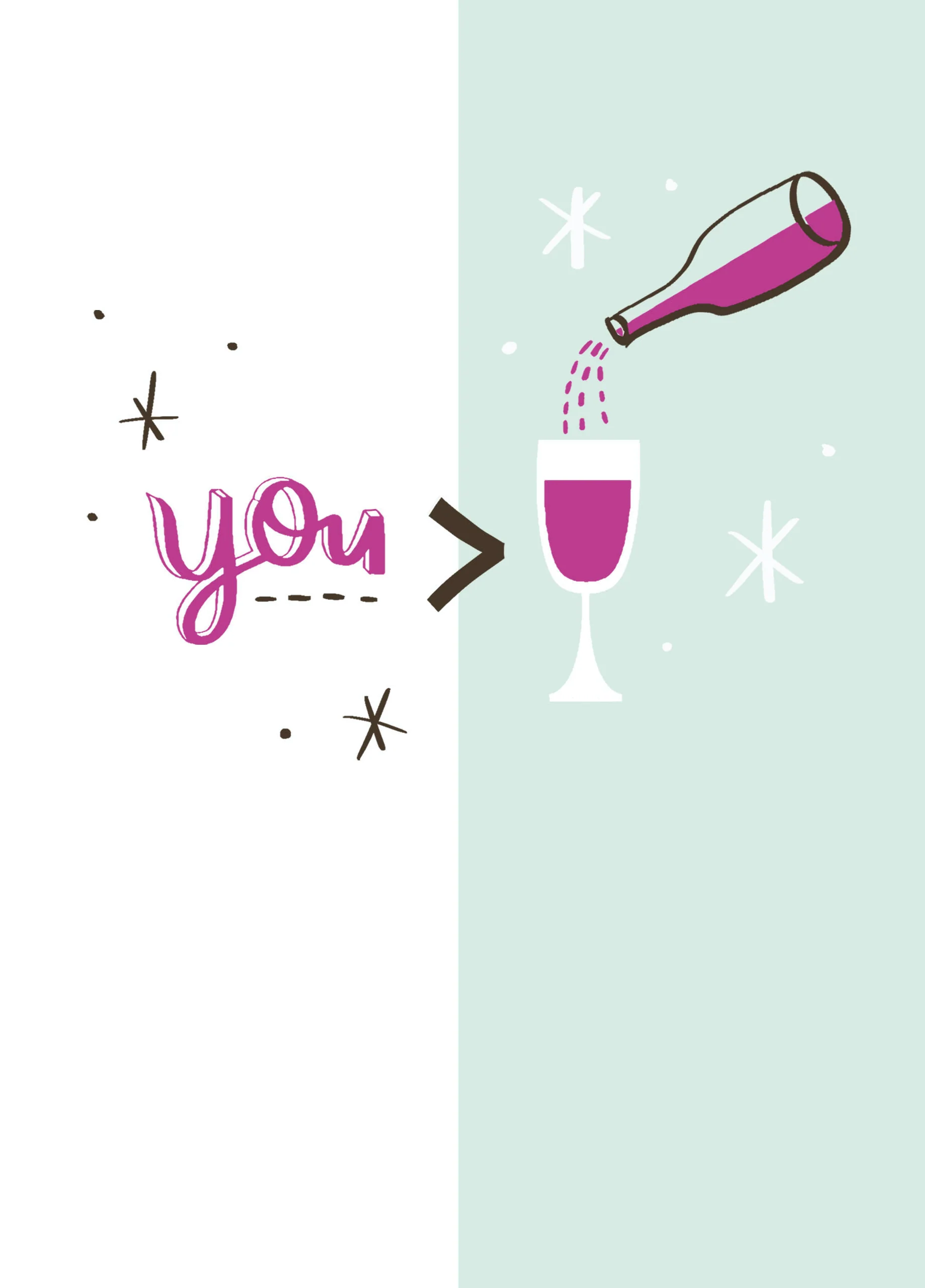 Personalised Funny Illustrated Wine Birthday Card