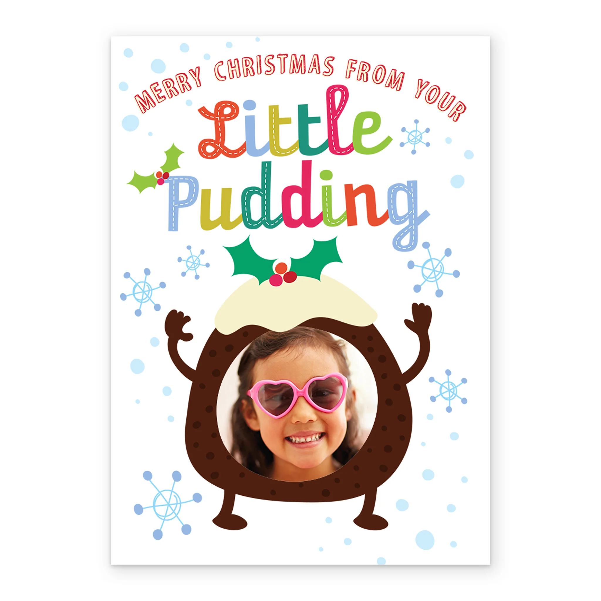 Personalised Funny Little Pudding Christmas Photo Upload Card - Image 2