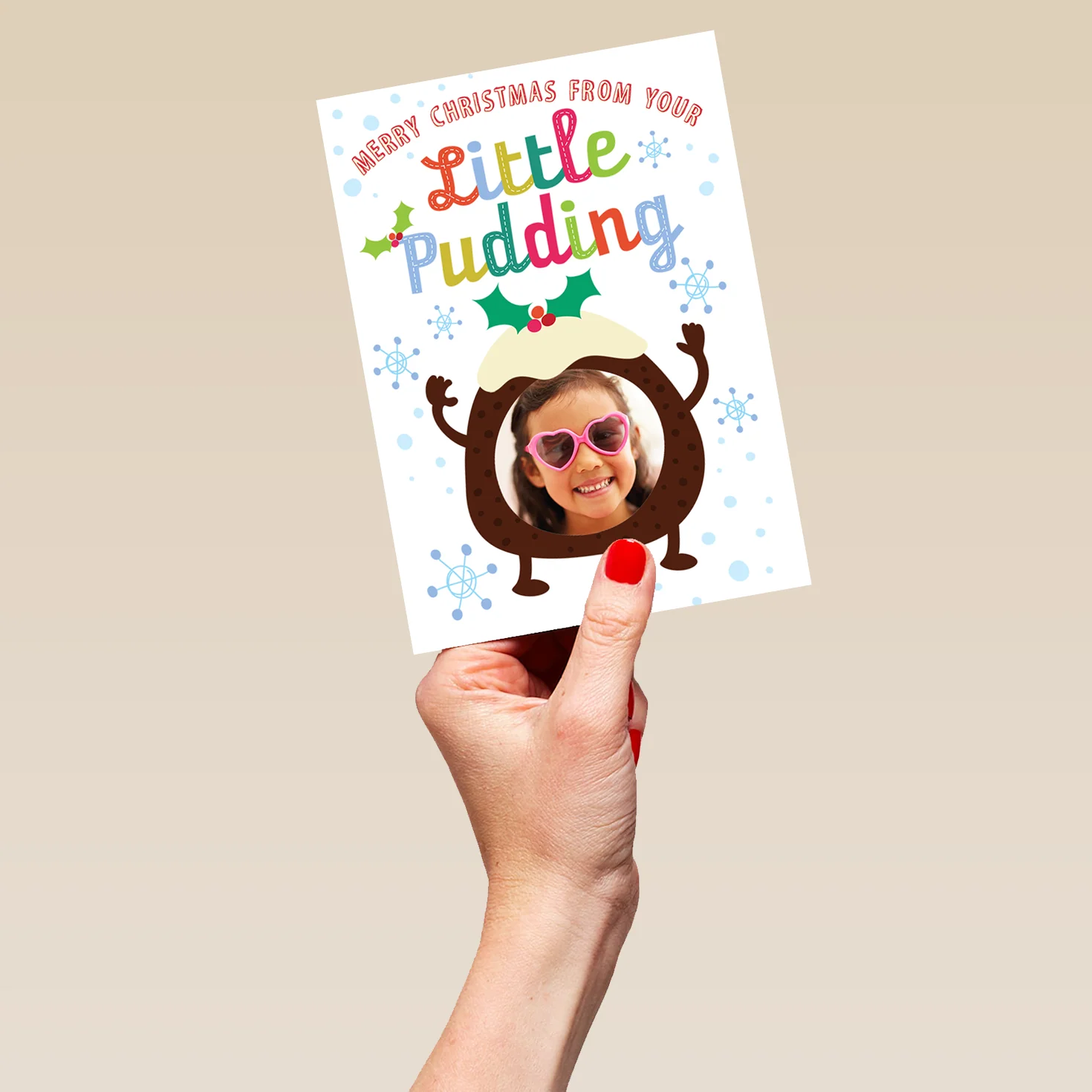 Personalised Funny Little Pudding Christmas Photo Upload Card - Image 5