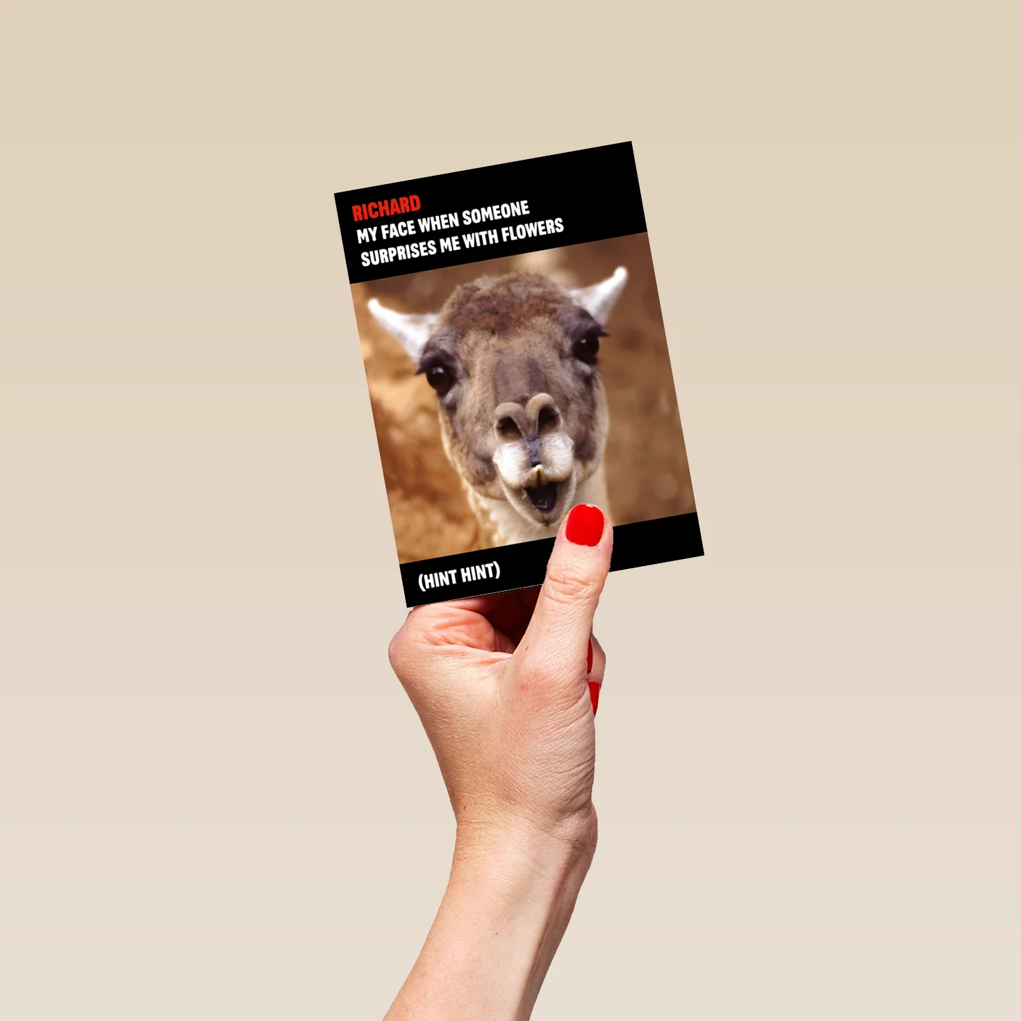 Personalised Funny Llama Photo Valentine's Day Card - Image 4