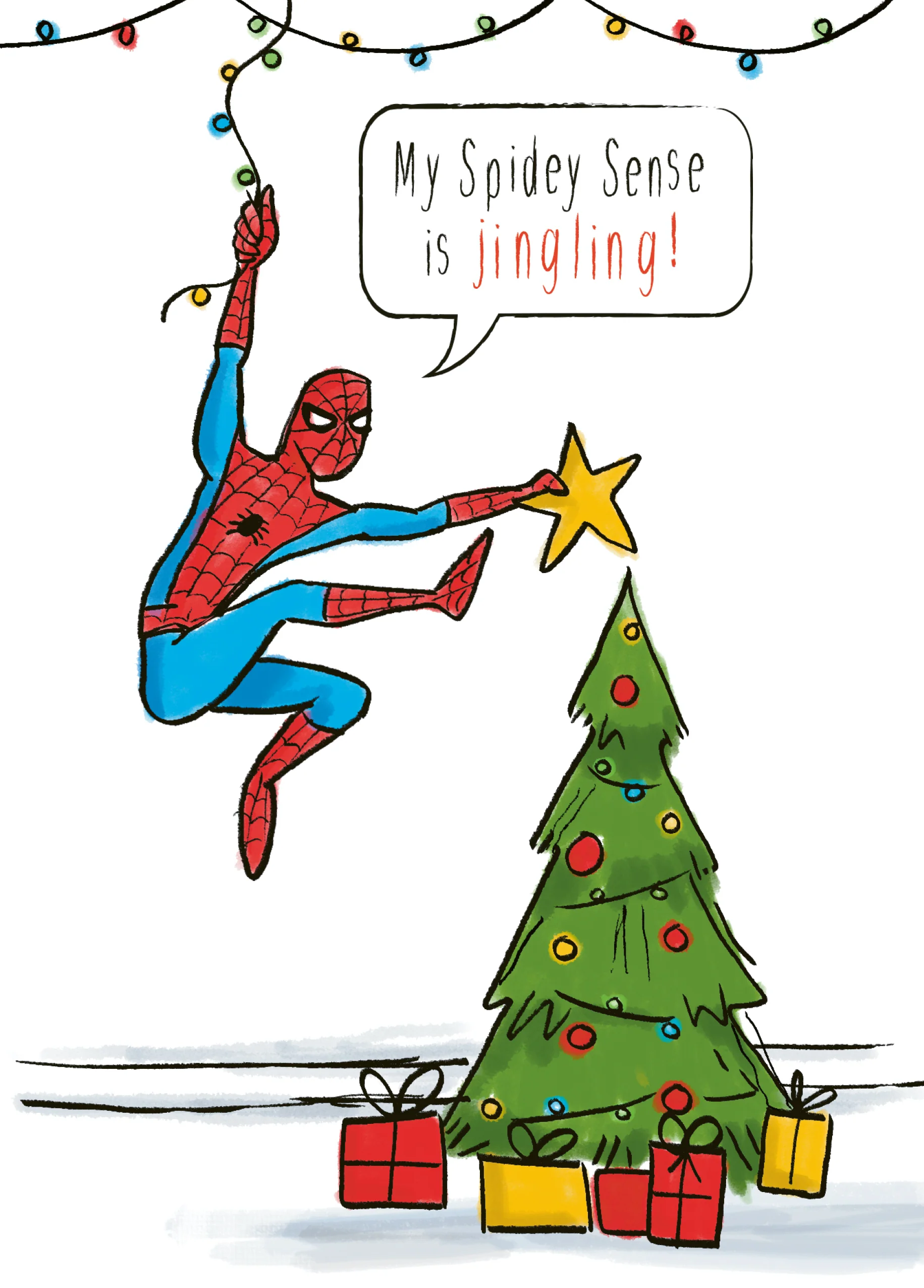 Personalised Funny MARVEL Spider-Man Spidey-Sense Christmas Card
