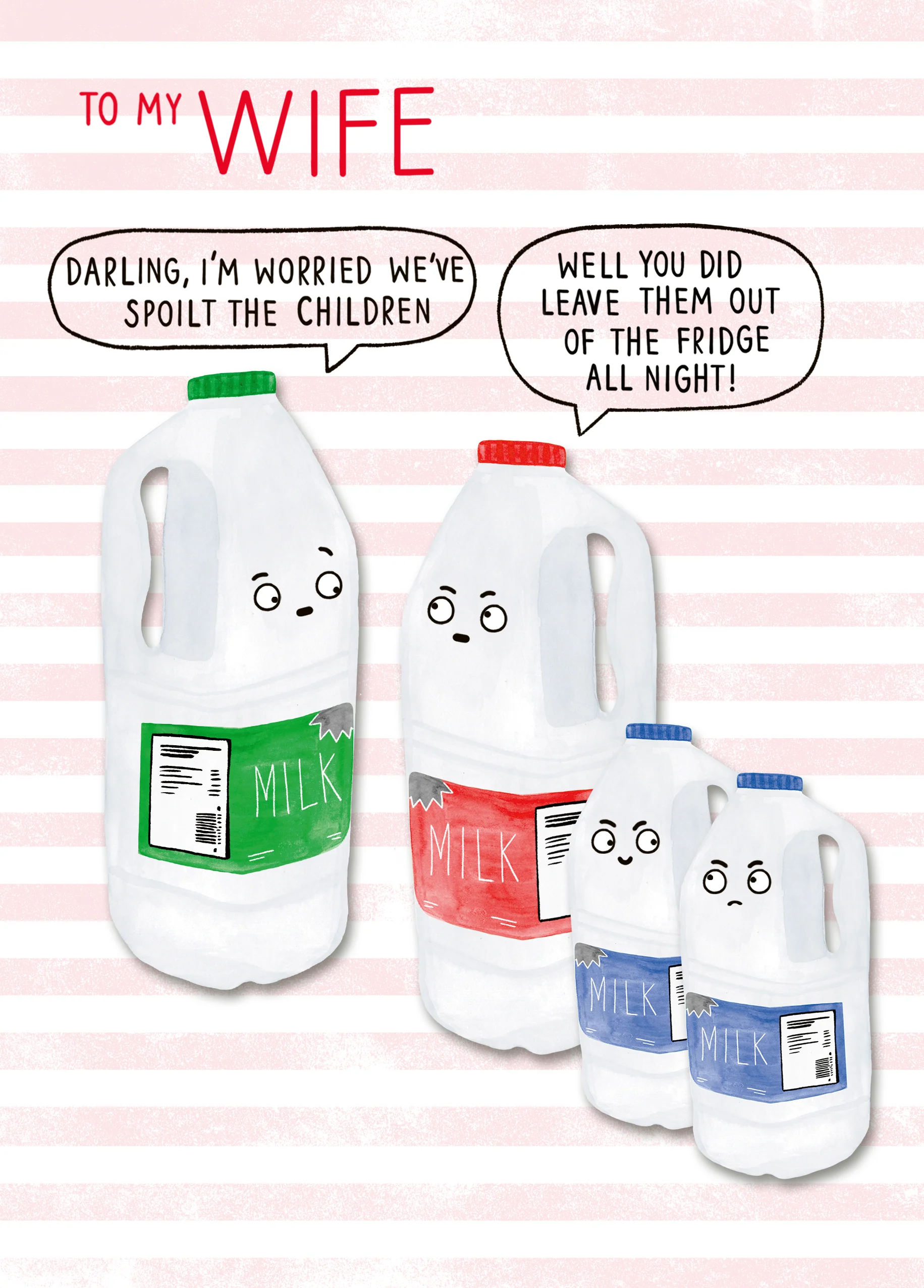 Personalised Funny Milk Bottles Mother's Day Card For Wife