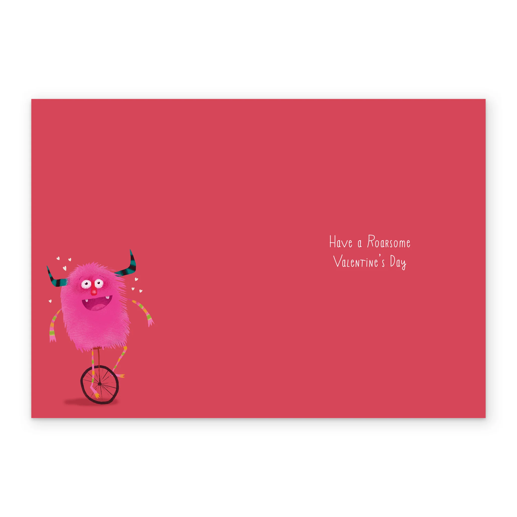 Personalised Funny Monster With Unicycle Kids Valentine's Day Card - Image 3