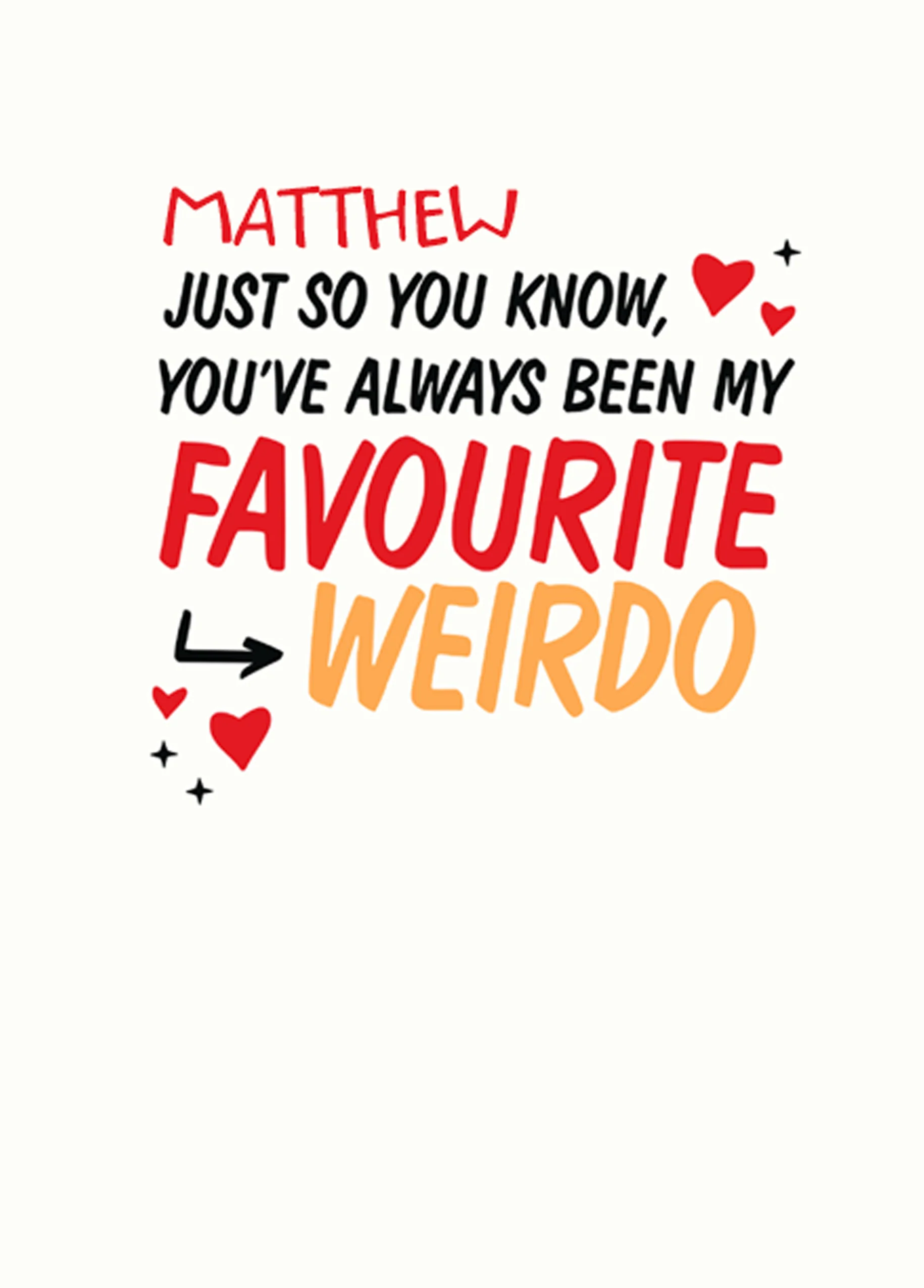 Personalised Funny My Favourite Weirdo Husband Card