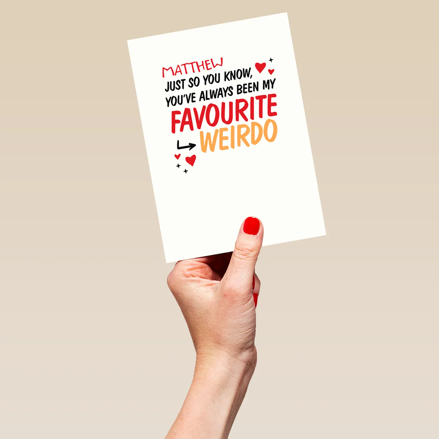 Personalised Funny My Favourite Weirdo Husband Card - Image 5