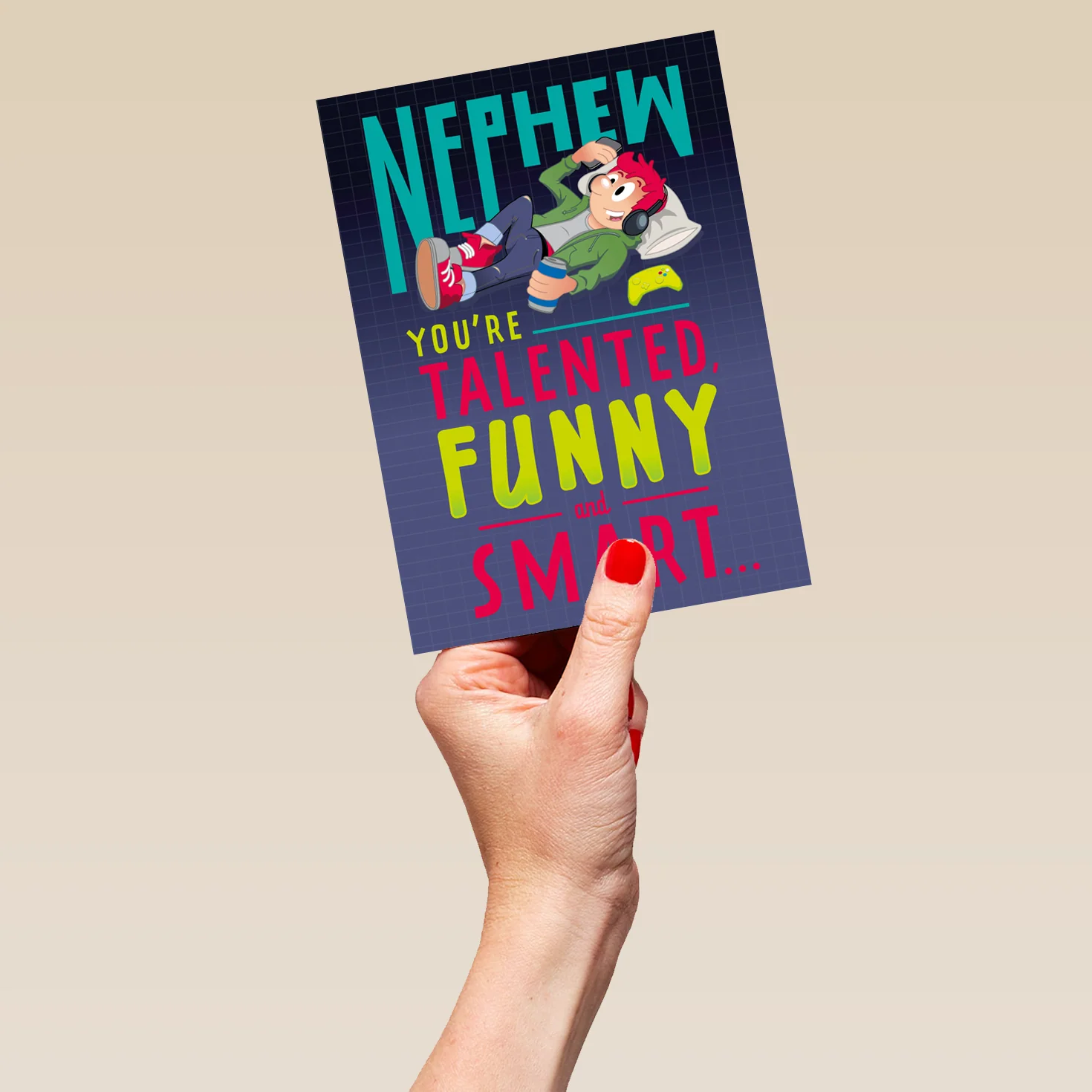 Personalised Funny Nephew Cartoon Birthday Card - Image 5