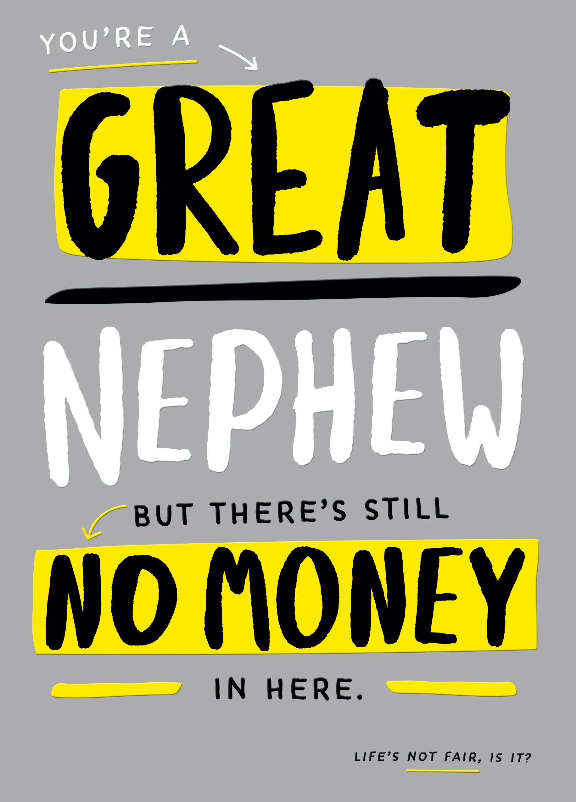 Personalised Funny Nephew No Money Birthday Card