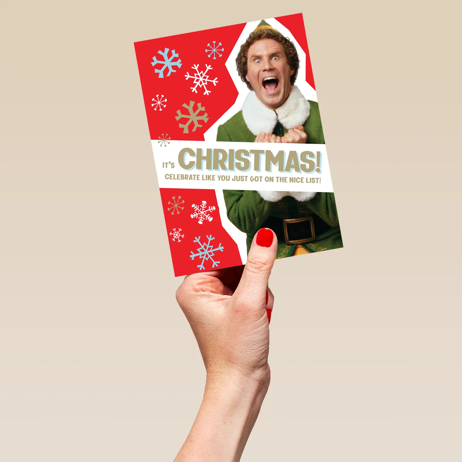Personalised Funny Nice List Elf Christmas Card - Image 5