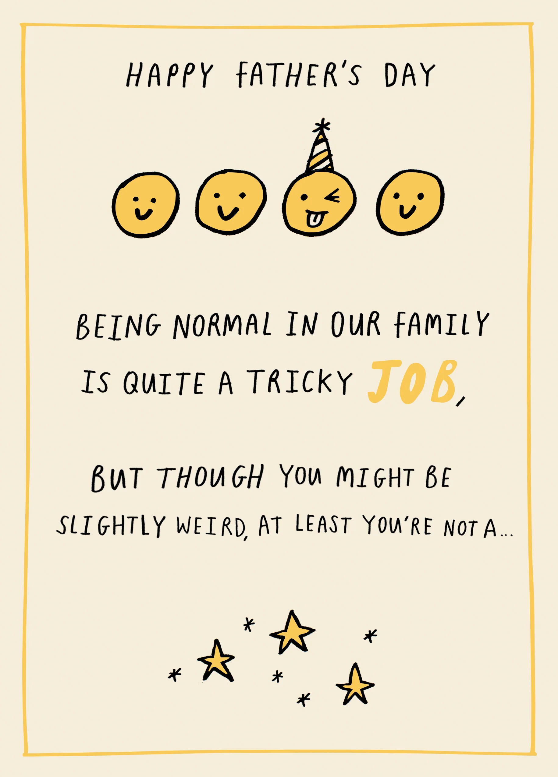Personalised Funny 'Normal Family' Father's Day Card