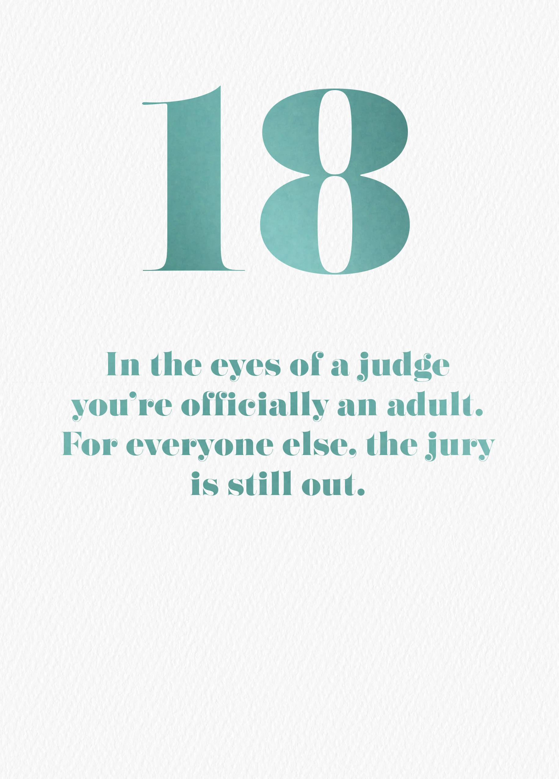 Personalised Funny Officially An Adult 18th Birthday Card