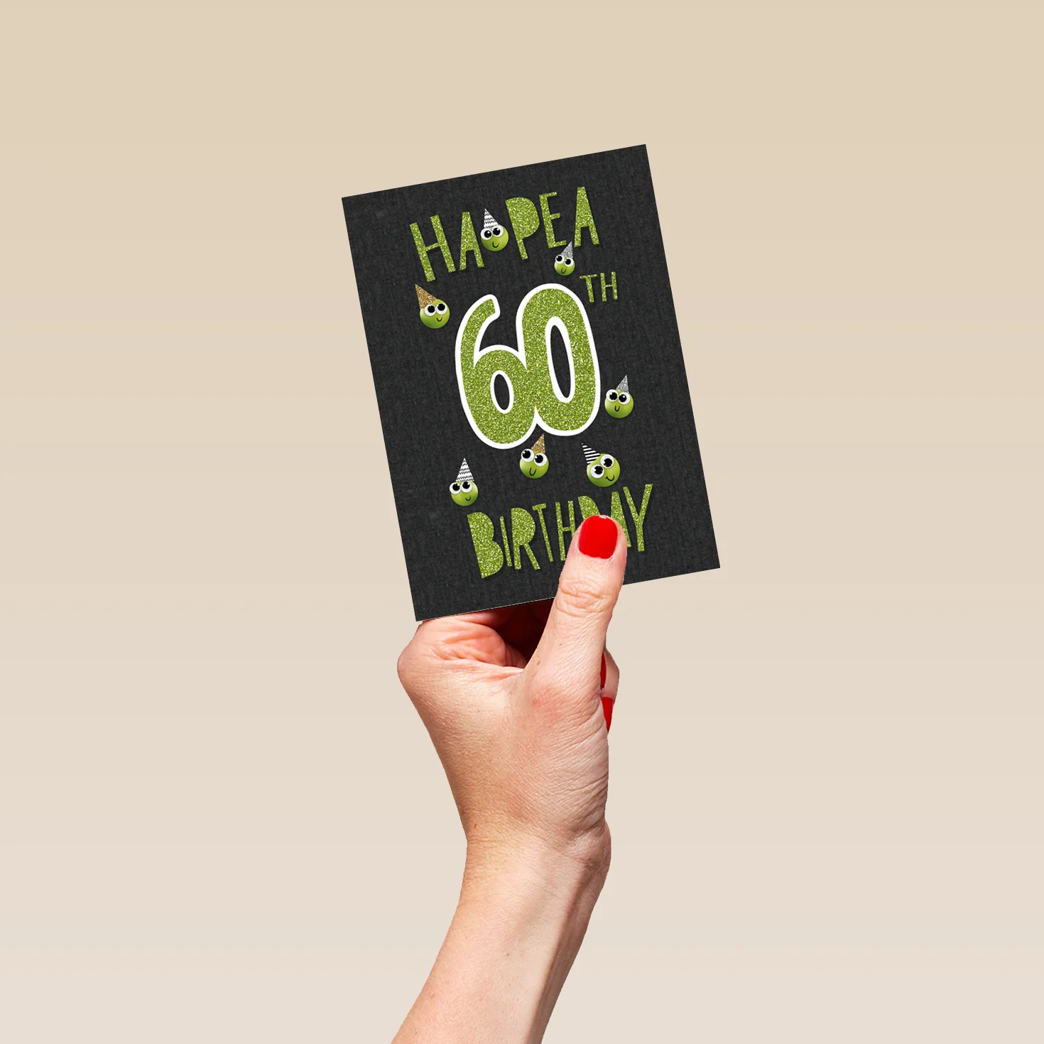Personalised Funny Pea 60th Birthday Card - Image 4