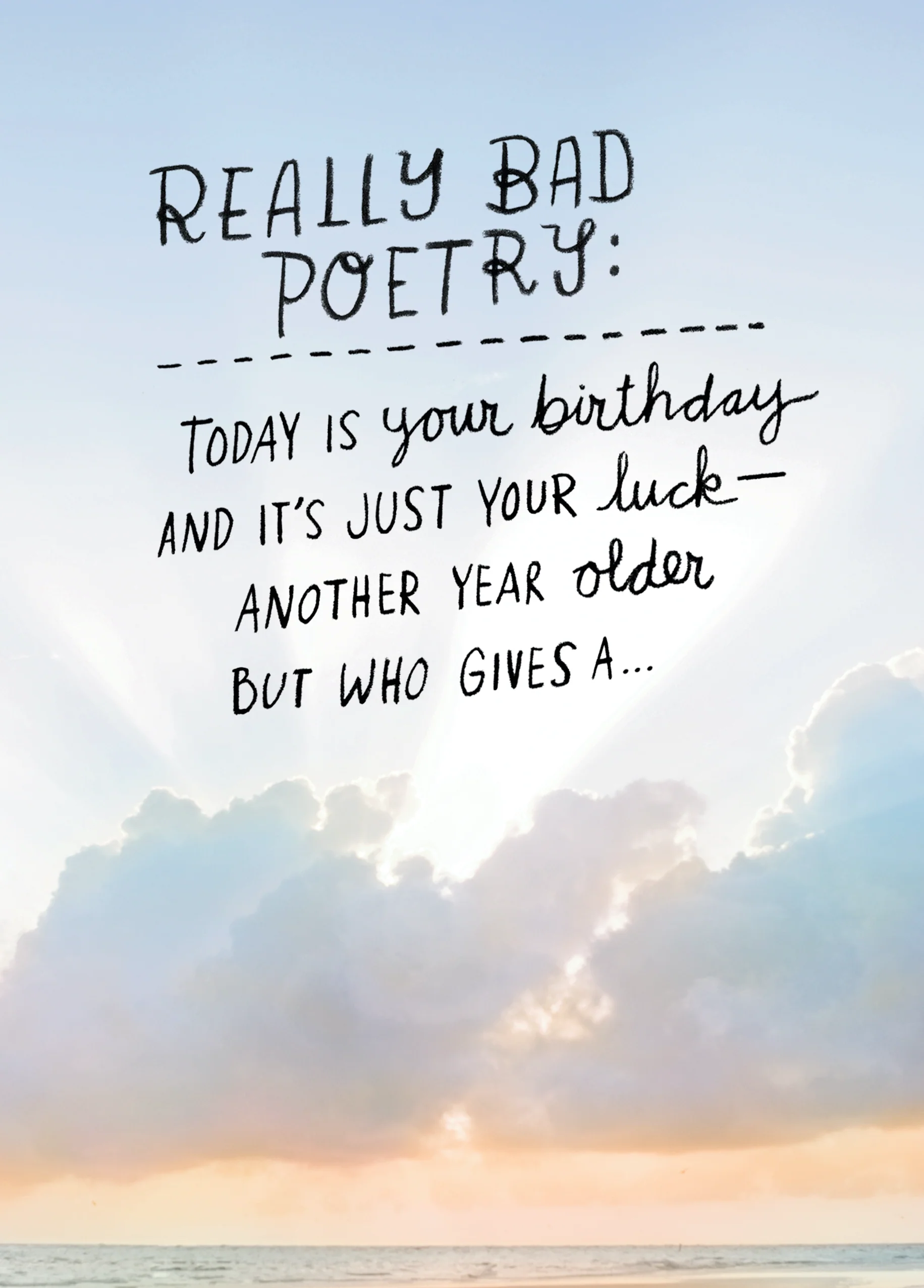 Personalised Funny Really Bad Poetry Birthday Card