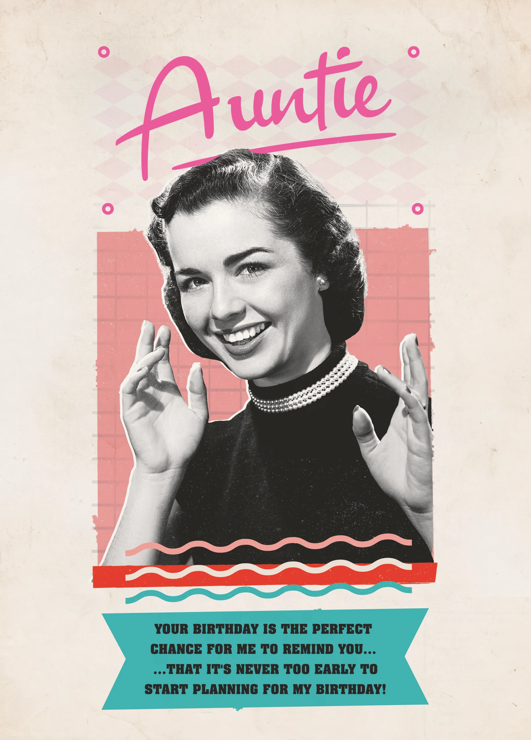 Personalised Funny Retro Birthday Card For Auntie