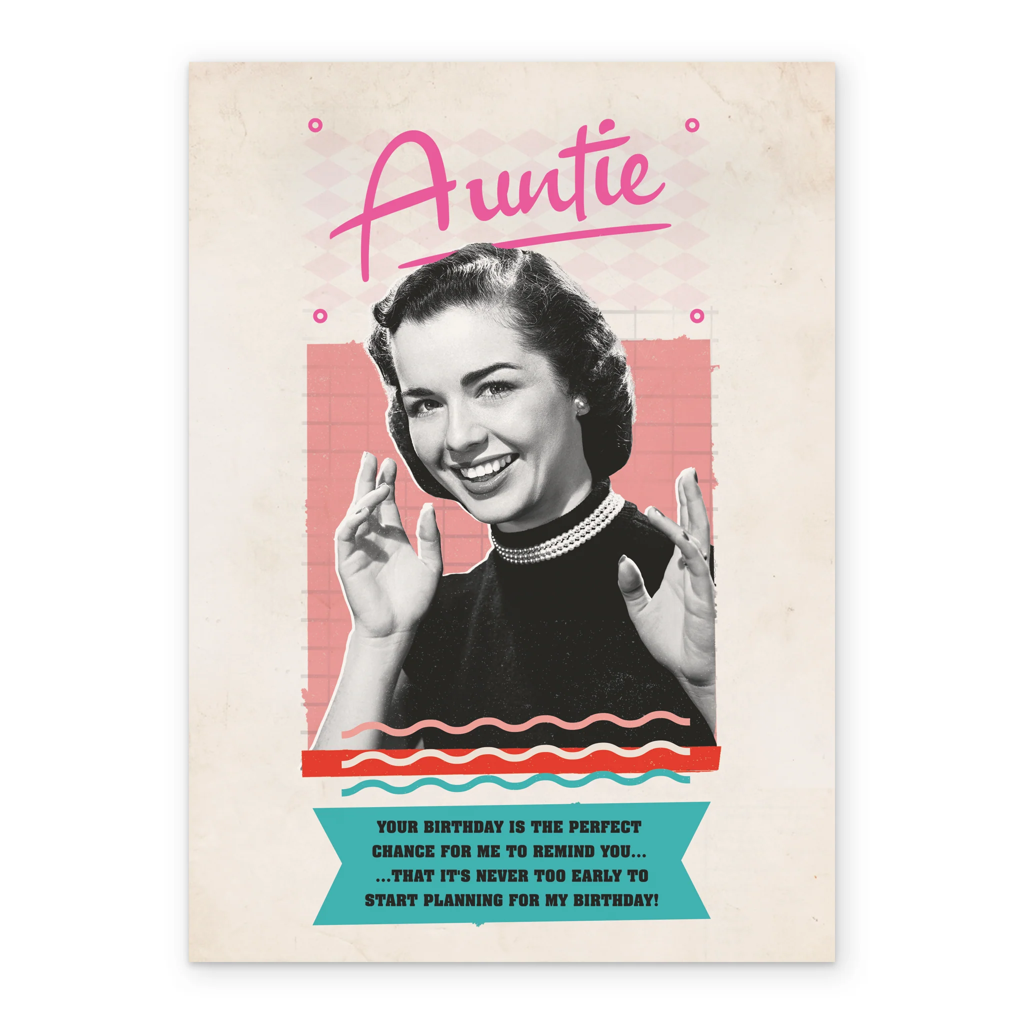 Personalised Funny Retro Birthday Card For Auntie - Image 2