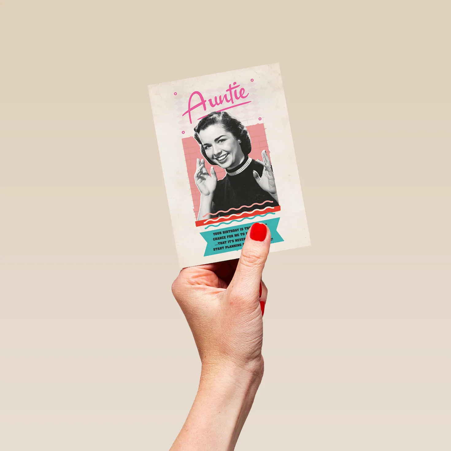 Personalised Funny Retro Birthday Card For Auntie - Image 4