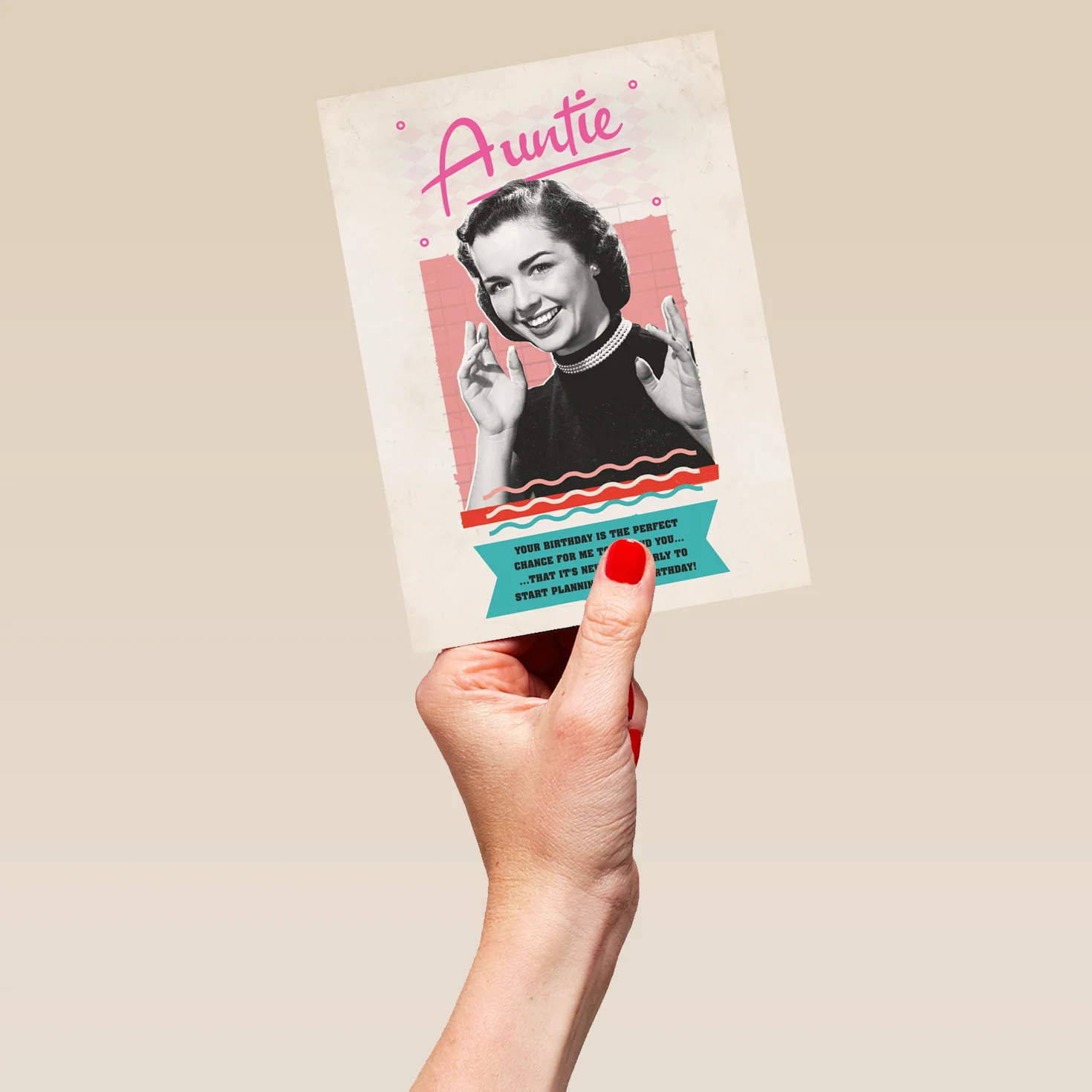 Personalised Funny Retro Birthday Card For Auntie - Image 5