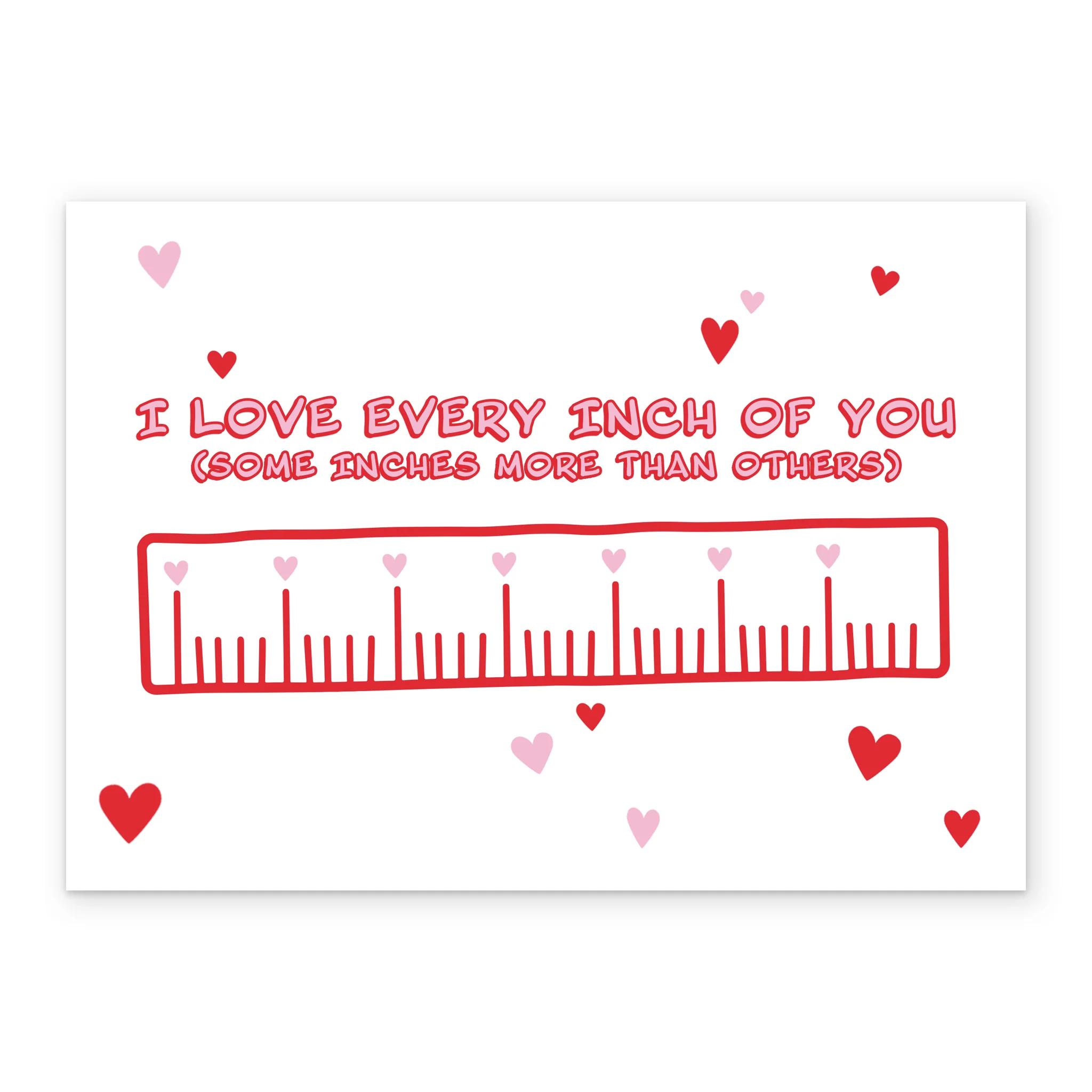 Personalised Funny Ruler & Hearts Valentine's Day Card - Image 2