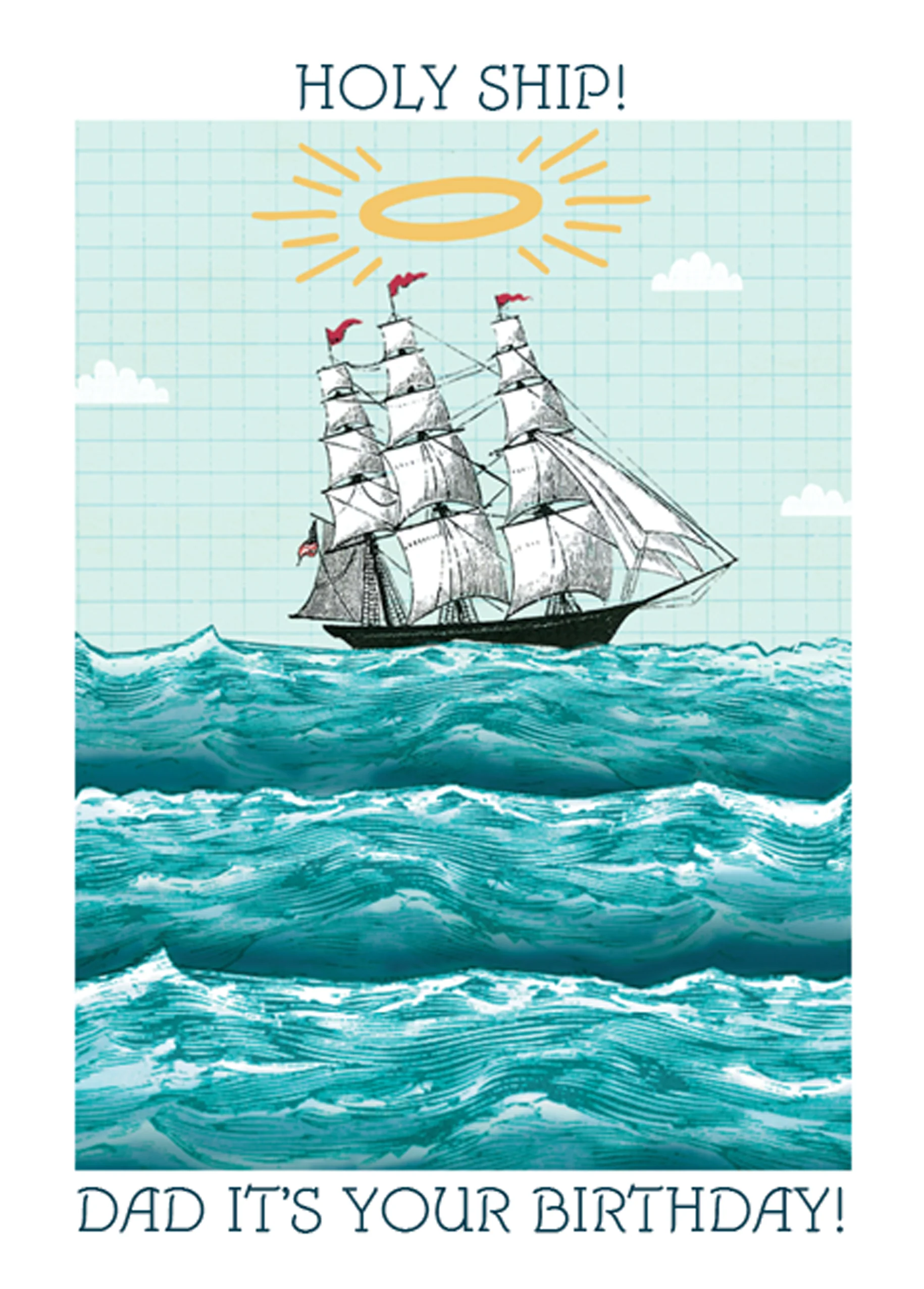 Personalised Funny Ship At Sea Birthday Card For Dad