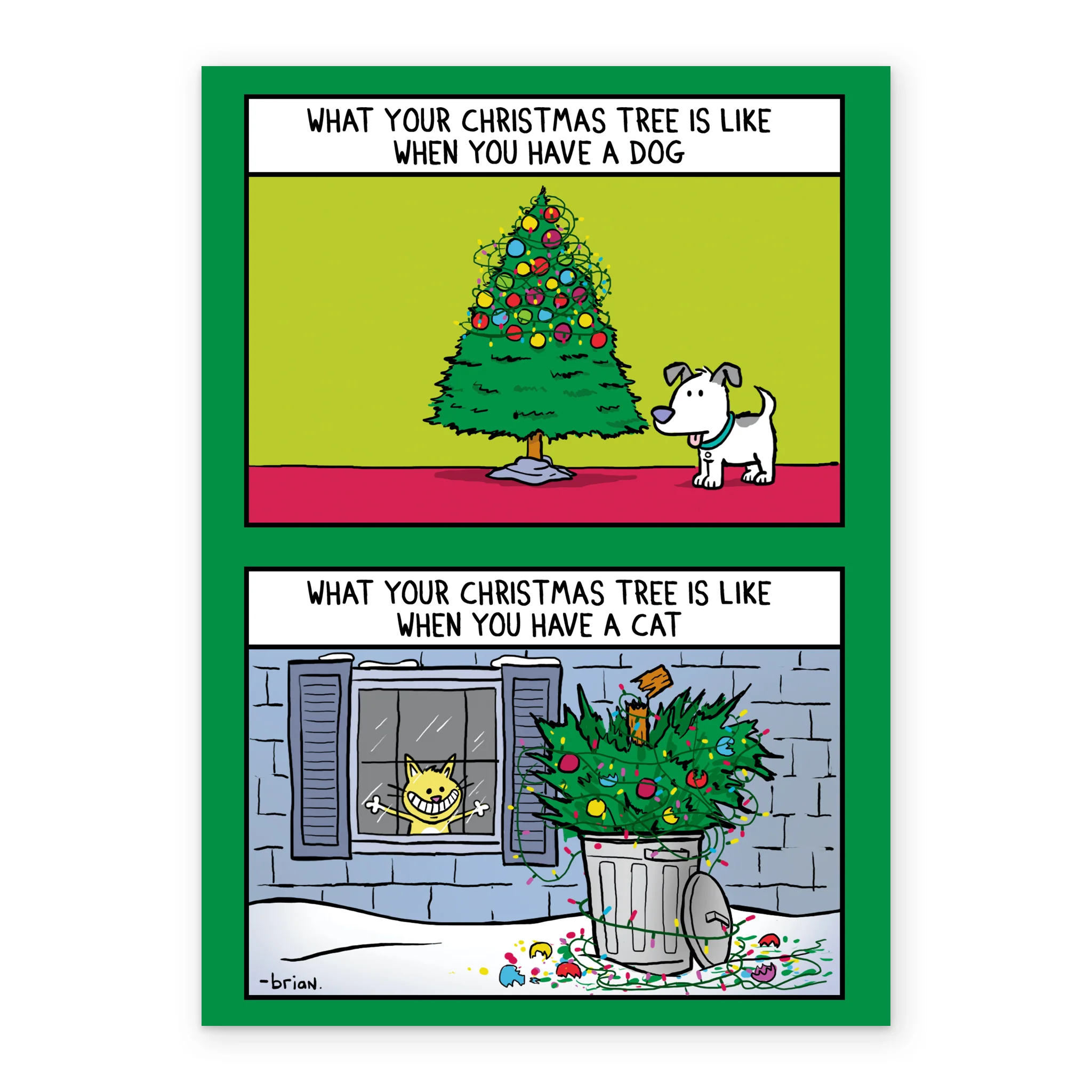 Personalised Funny Shoebox Cartoon Christmas Tree Card - Image 2