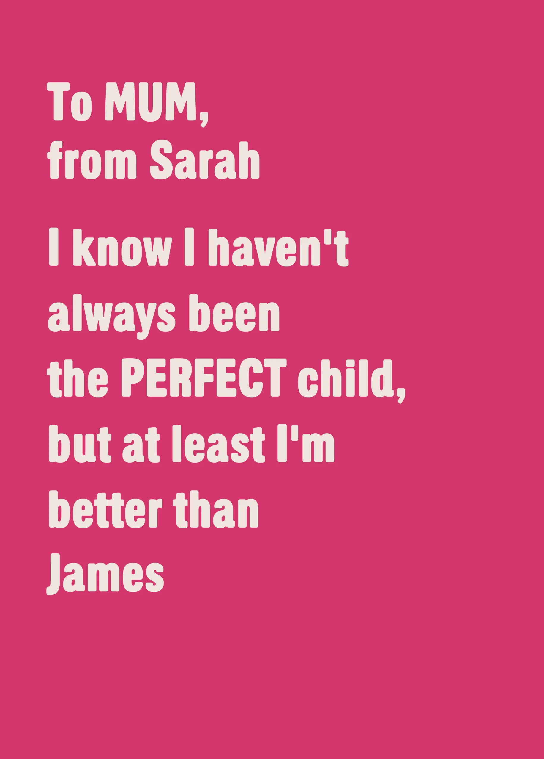 Personalised Funny Siblings Favourite Child Mother's Day Card For Mum