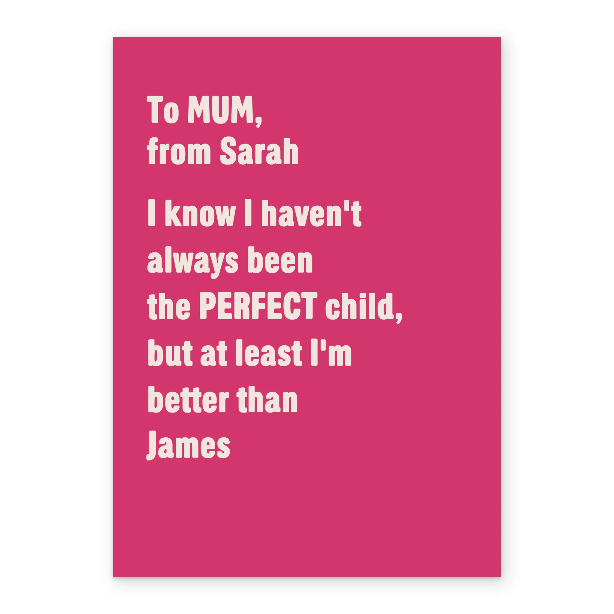 Personalised Funny Siblings Favourite Child Mother's Day Card For Mum - Image 2