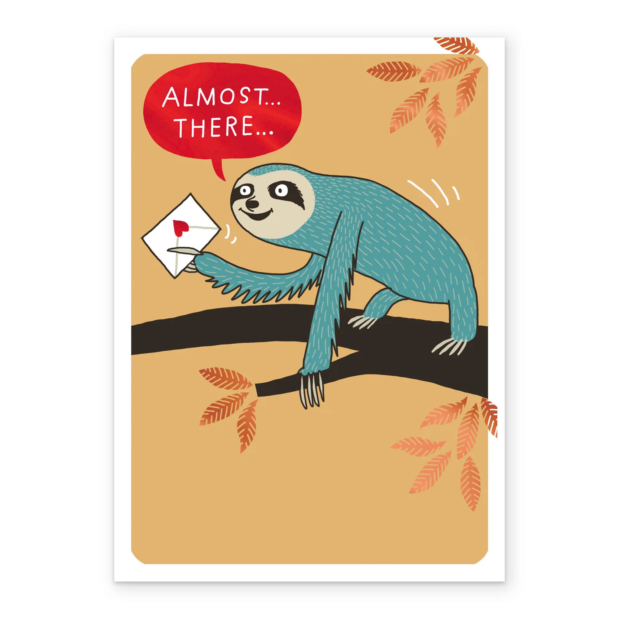 Personalised Funny Sloth Belated Birthday Card - Image 2