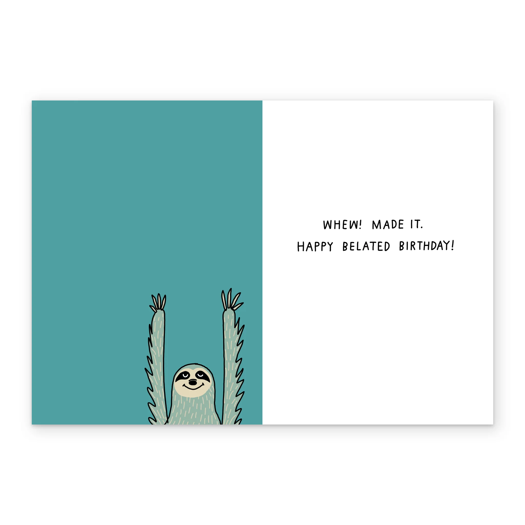 Personalised Funny Sloth Belated Birthday Card - Image 3
