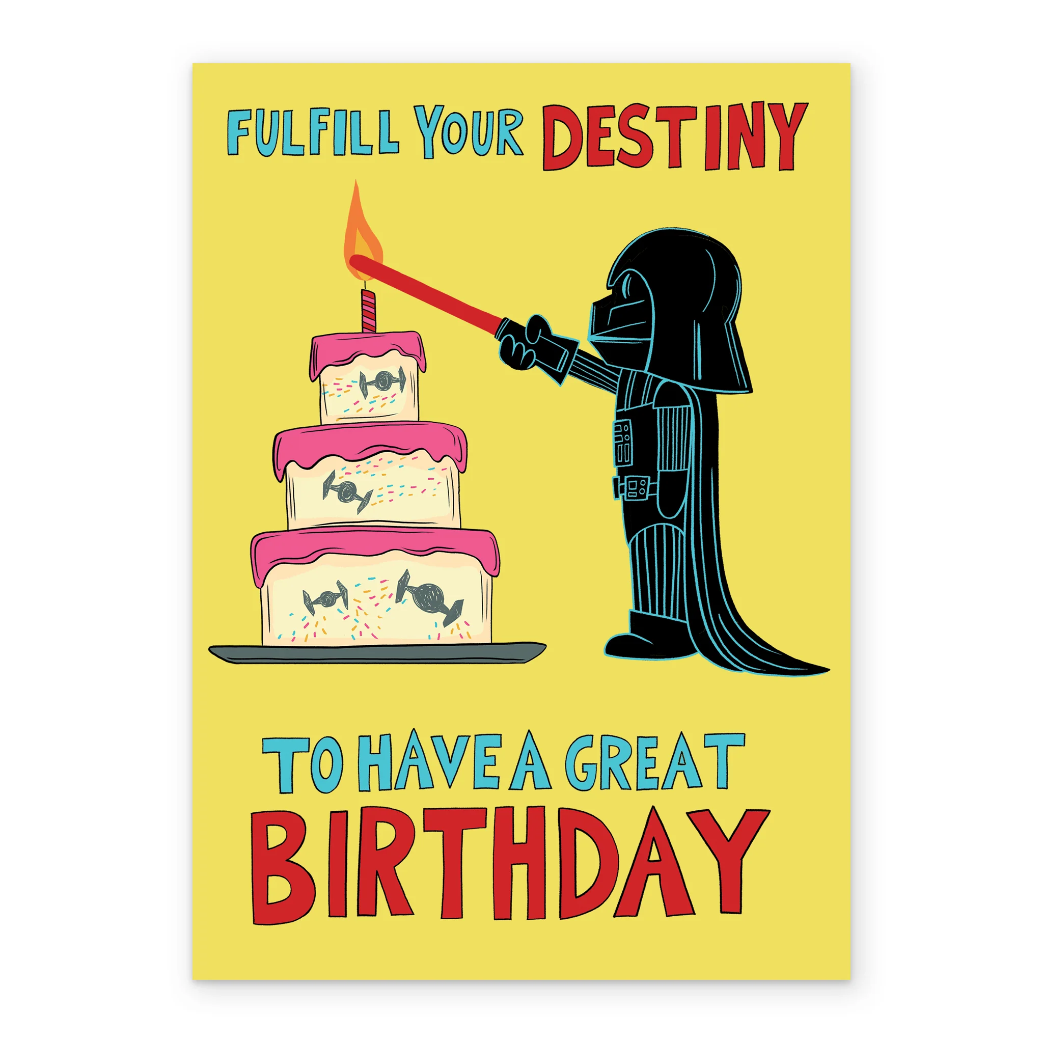Personalised Funny Star Wars™ Darth Vader Cake Birthday Card - Image 2