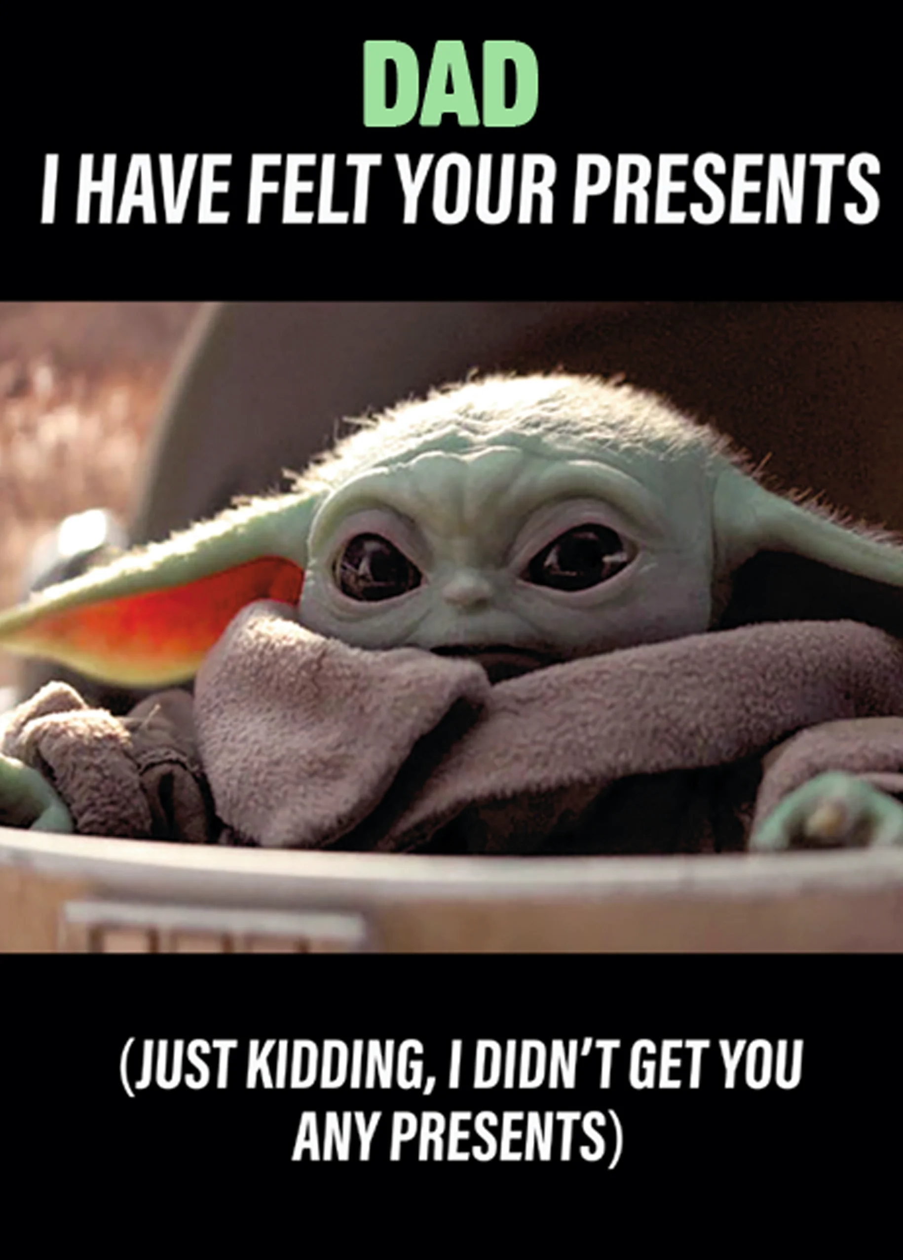 Personalised Funny Star Wars™ The Mandalorian™ Grogu™ Birthday Card for Dad