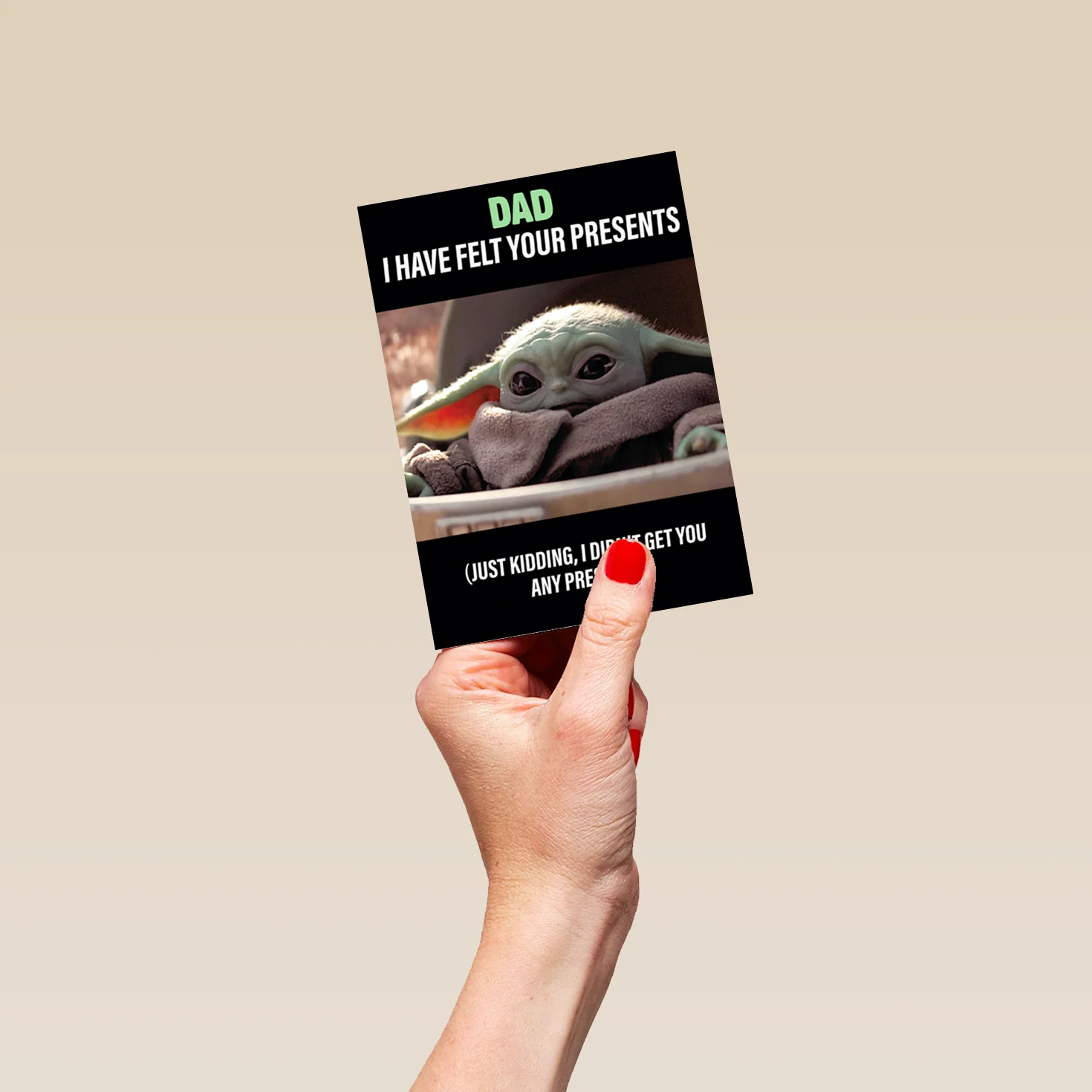 Personalised Funny Star Wars™ The Mandalorian™ Grogu™ Birthday Card for Dad - Image 4