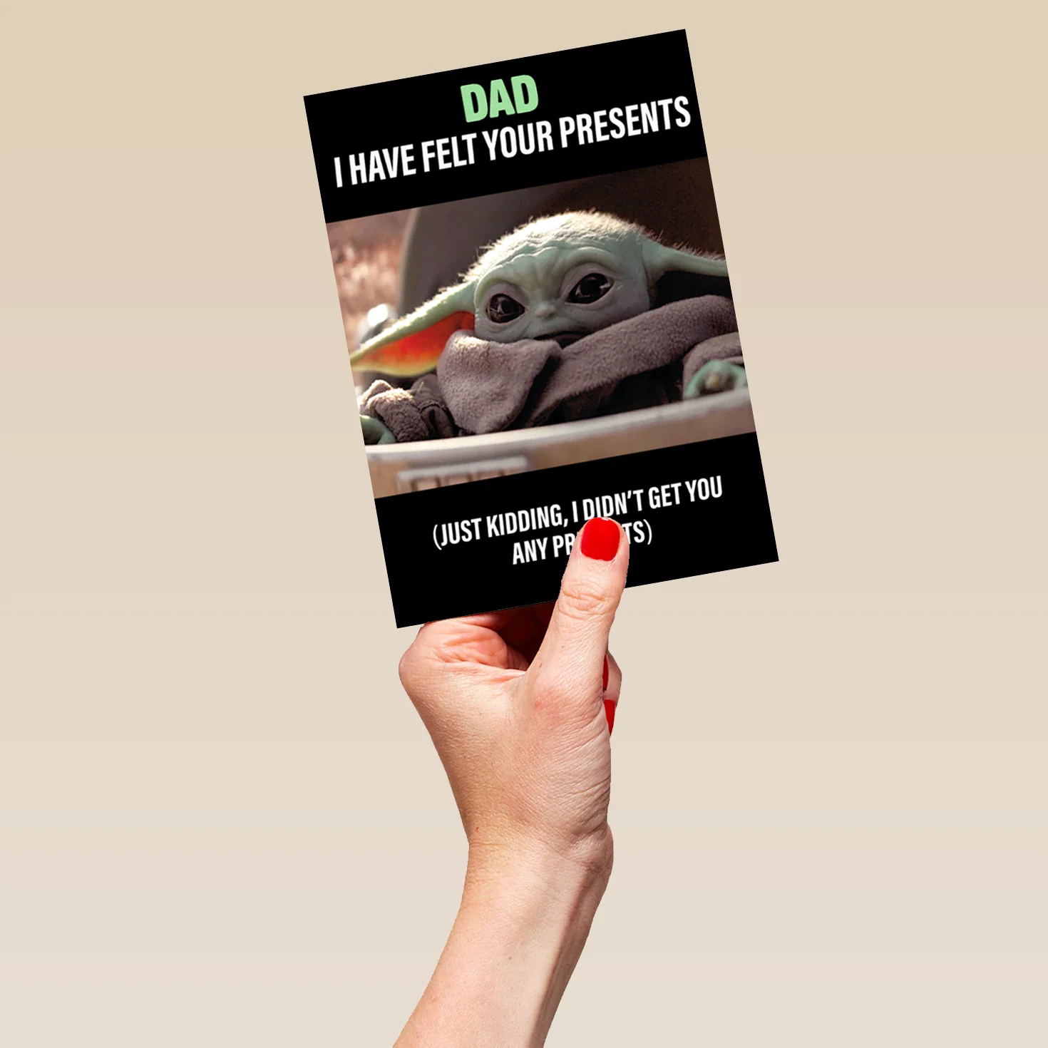 Personalised Funny Star Wars™ The Mandalorian™ Grogu™ Birthday Card for Dad - Image 5