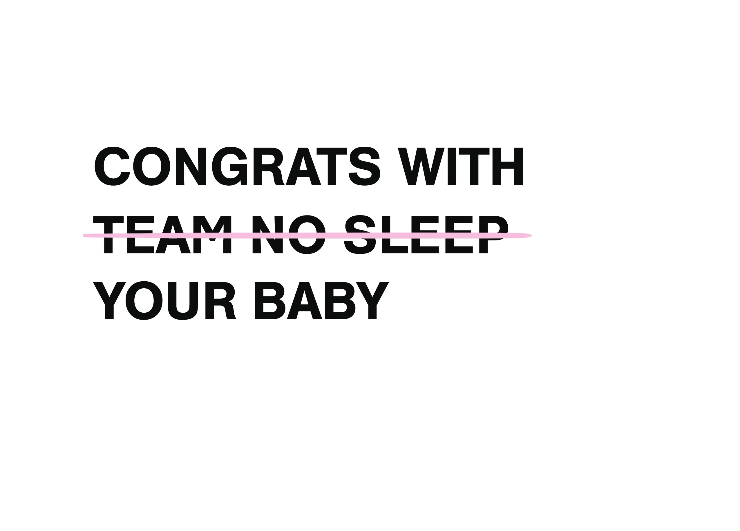 Personalised Funny 'Team No Sleep' New Baby Girl Card