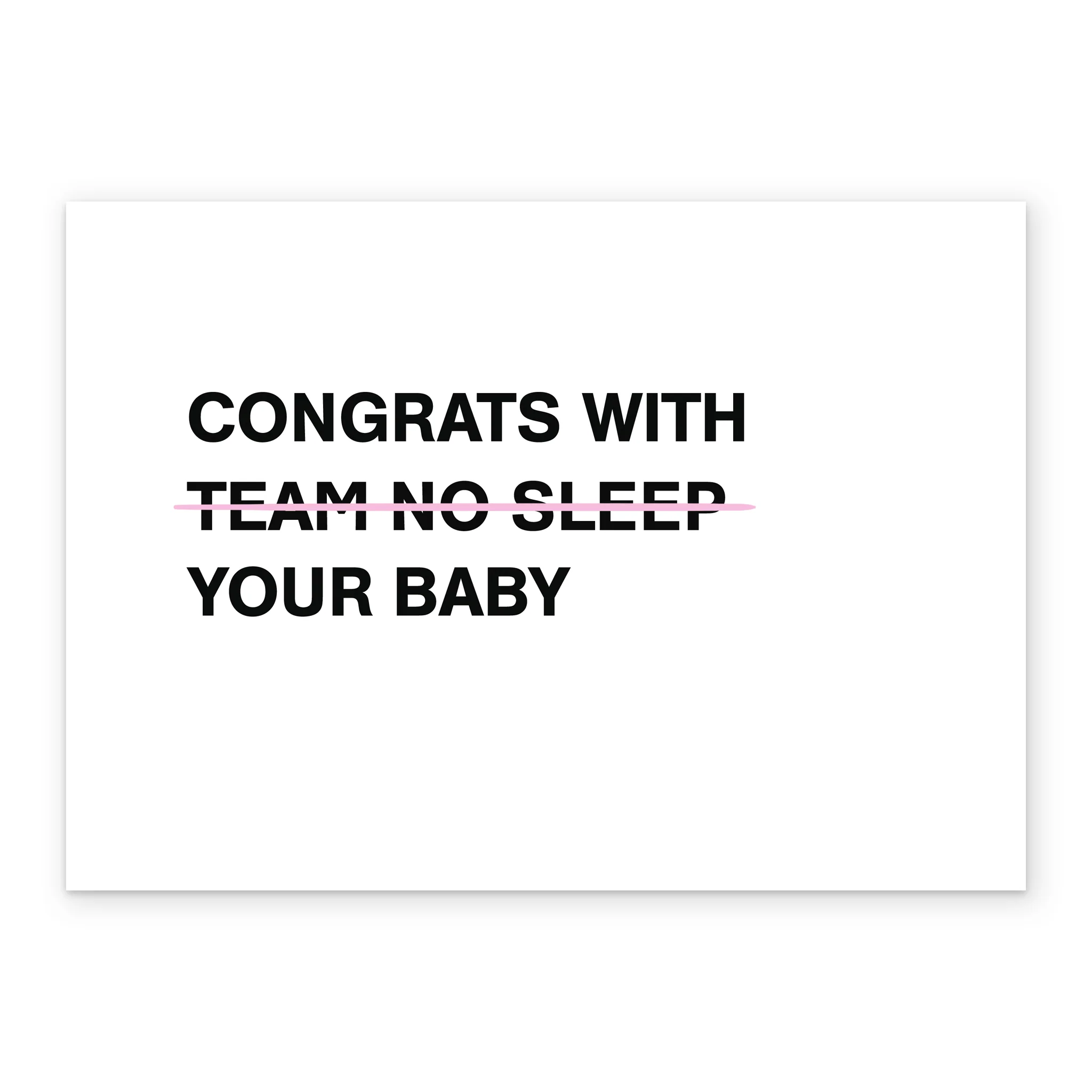 Personalised Funny 'Team No Sleep' New Baby Girl Card - Image 2