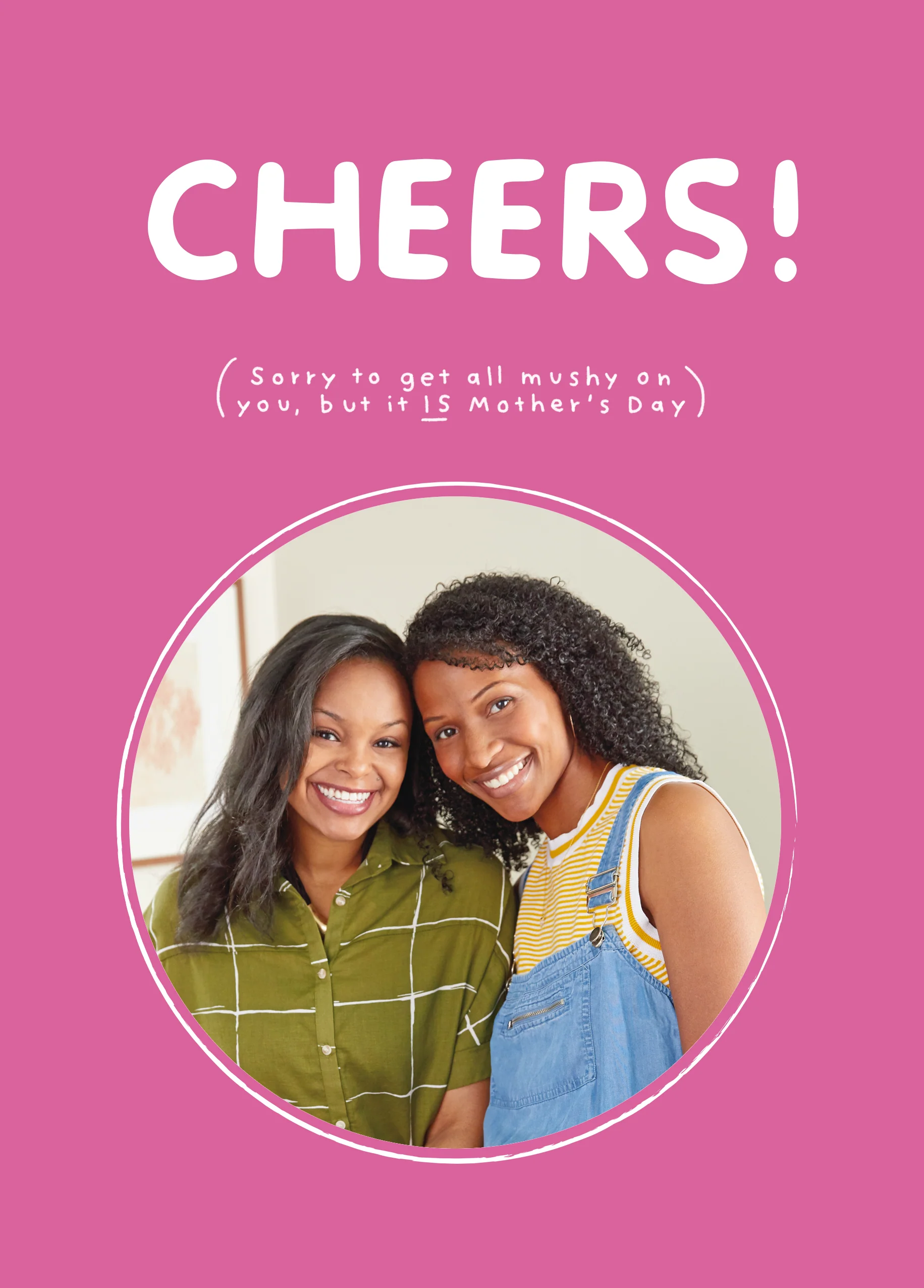 Personalised Funny Text Cheers Mother's Day Photo Upload Card