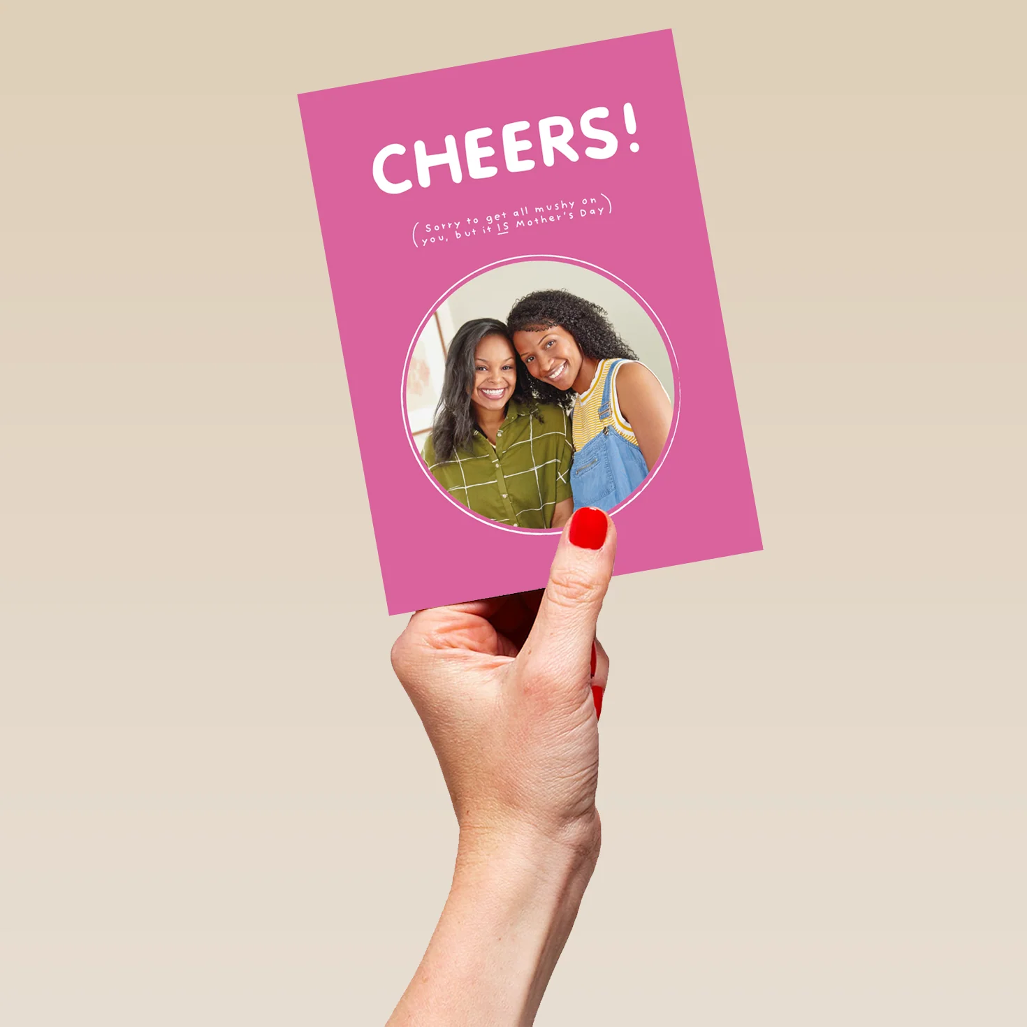 Personalised Funny Text Cheers Mother's Day Photo Upload Card - Image 5
