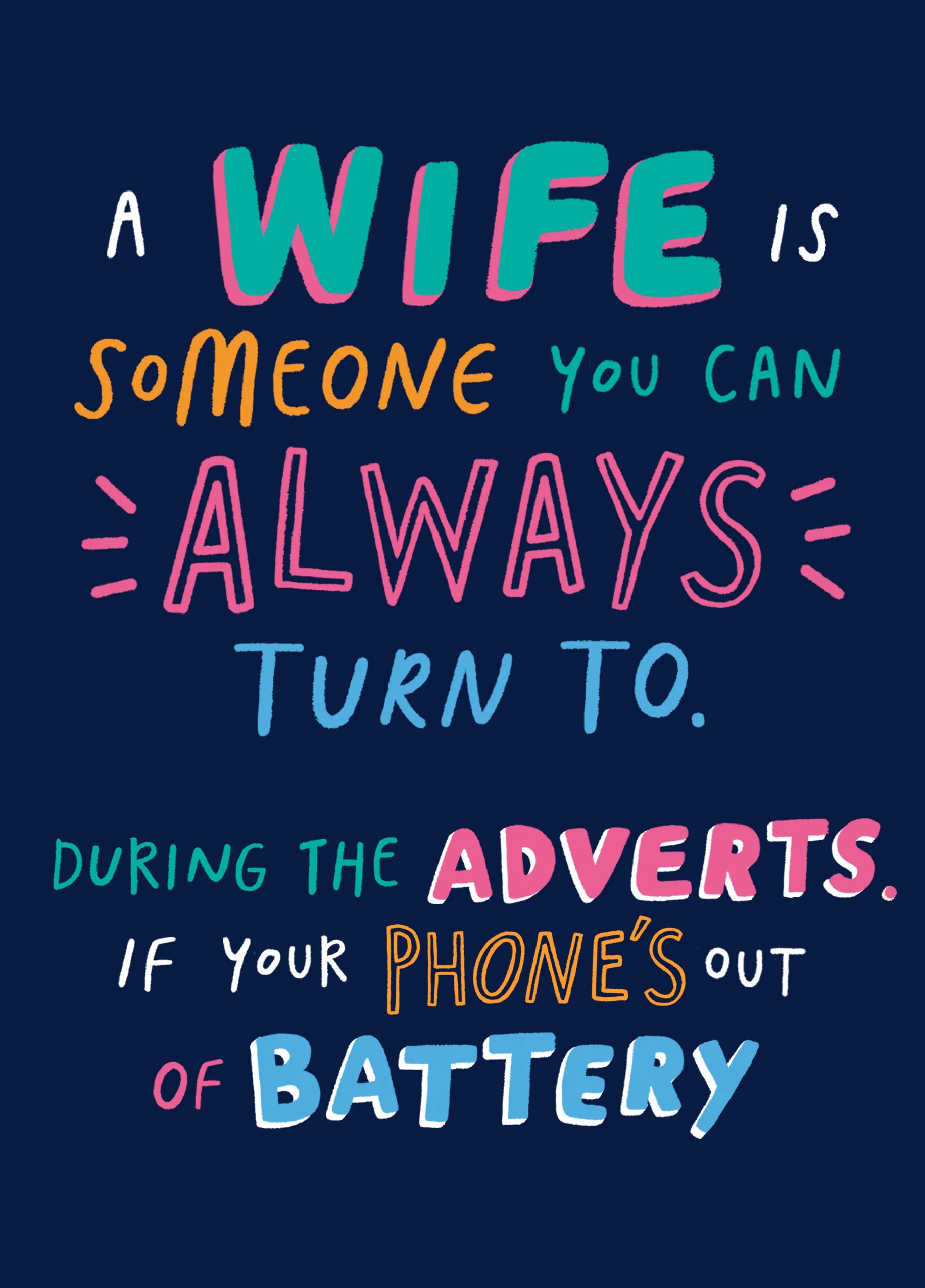 Personalised Funny Text For Wife Card