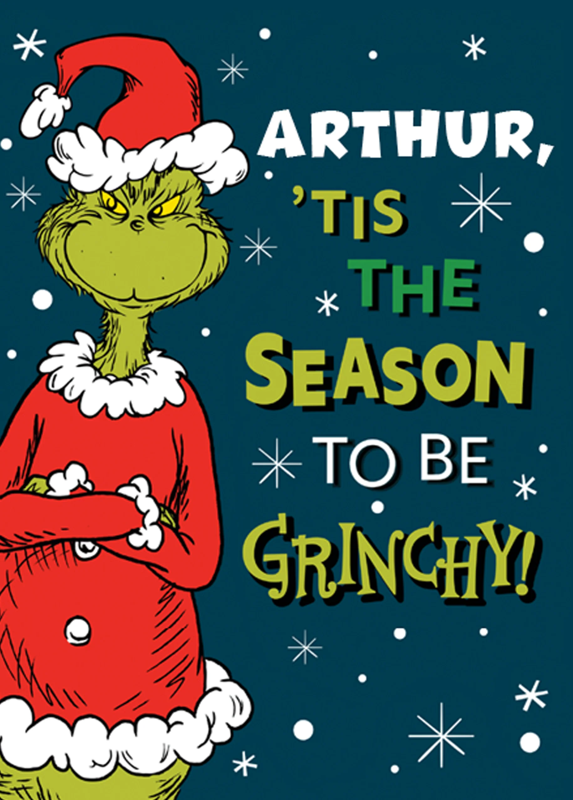 Personalised Funny The Grinch Tis The Season Christmas Card