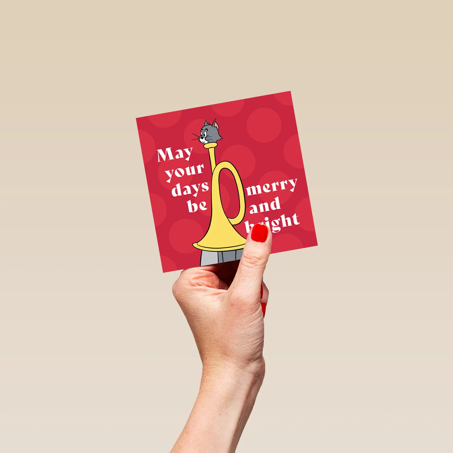 Personalised Funny Tom & Jerry Trumpet Christmas Card - Image 4