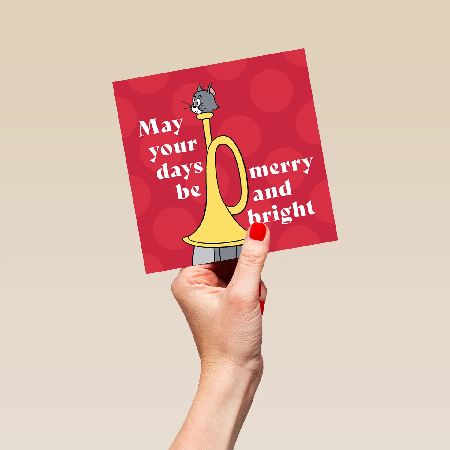 Personalised Funny Tom & Jerry Trumpet Christmas Card - Image 5