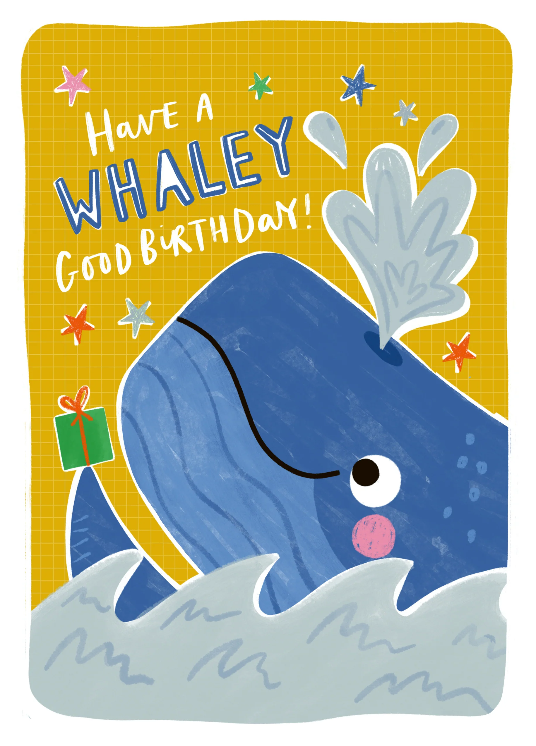 Personalised Funny Whale Kids Birthday Card