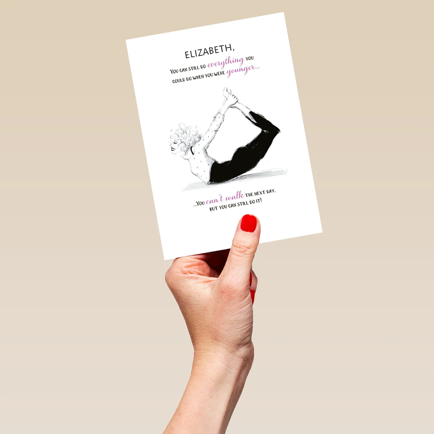 Personalised Funny Yoga Theme Birthday Card - Image 5
