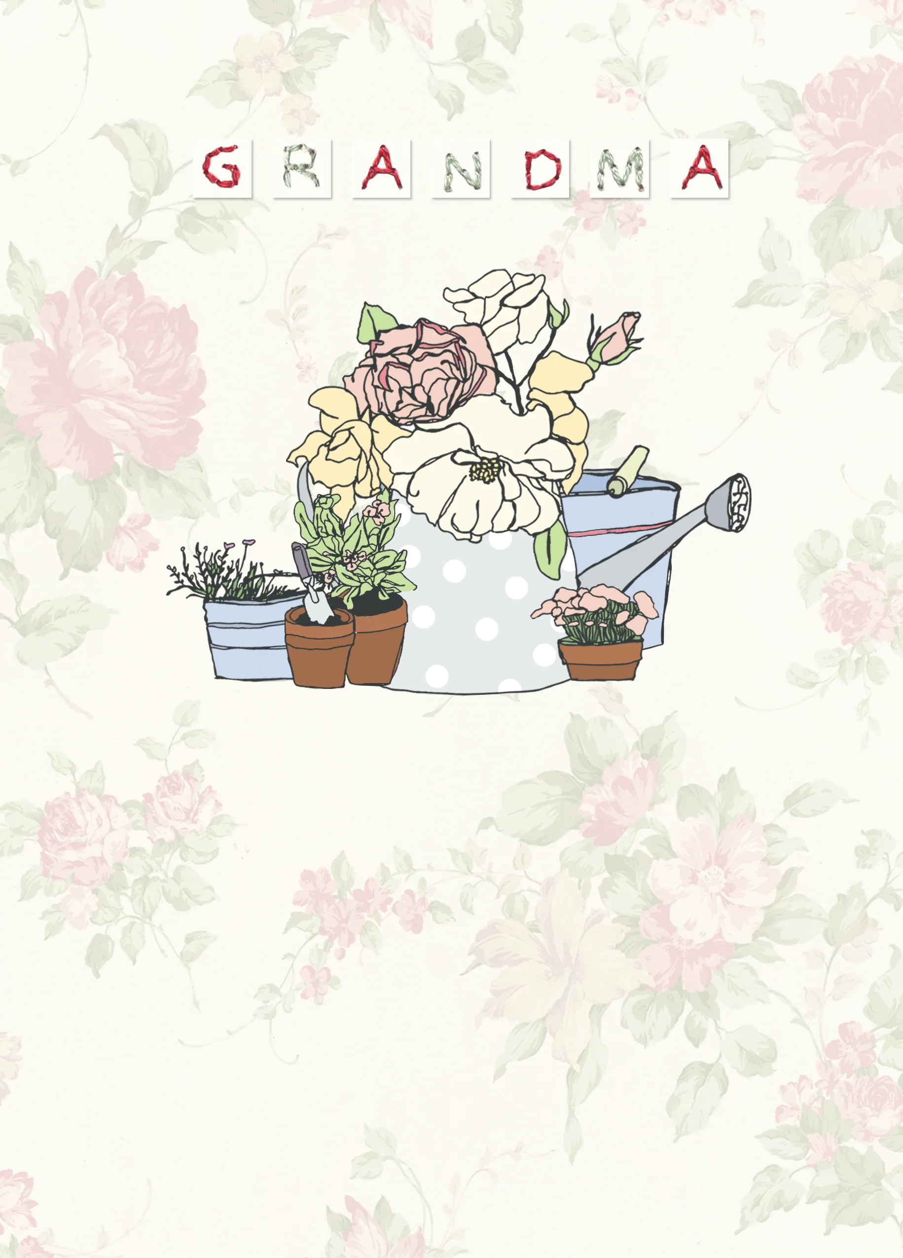 Personalised Garden Flowers Birthday Card For Grandma