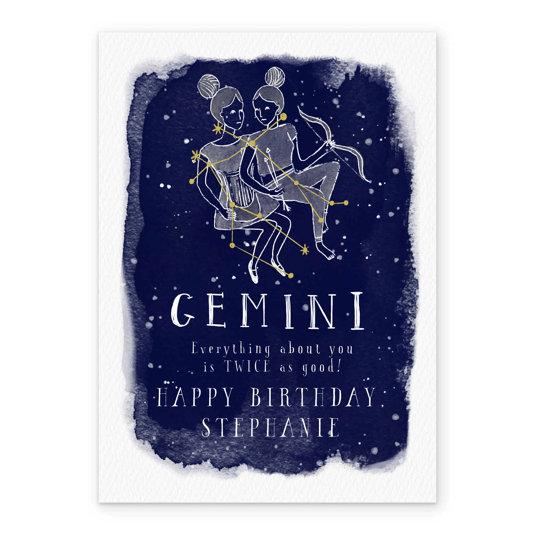 Personalised Gemini Zodiac Symbol Card - Image 2