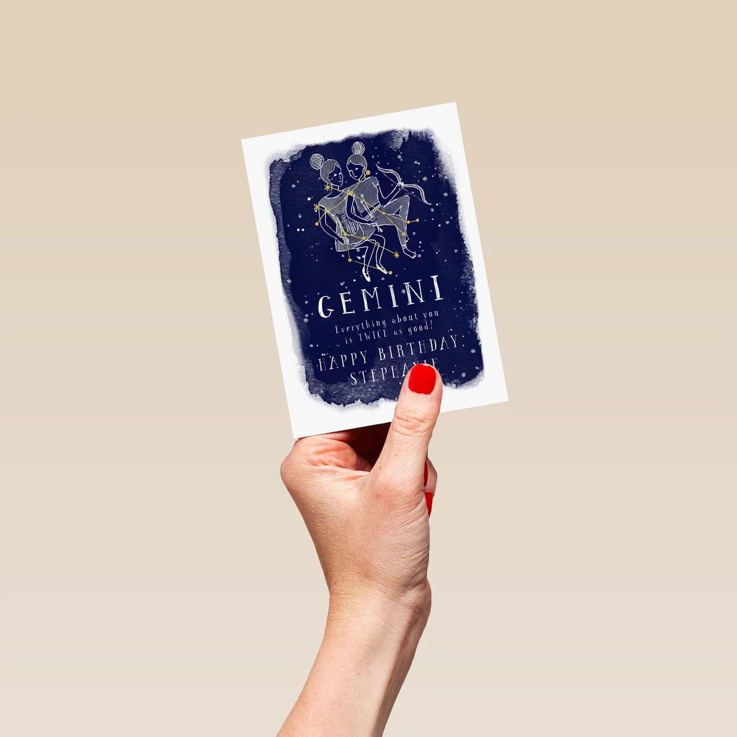 Personalised Gemini Zodiac Symbol Card - Image 4
