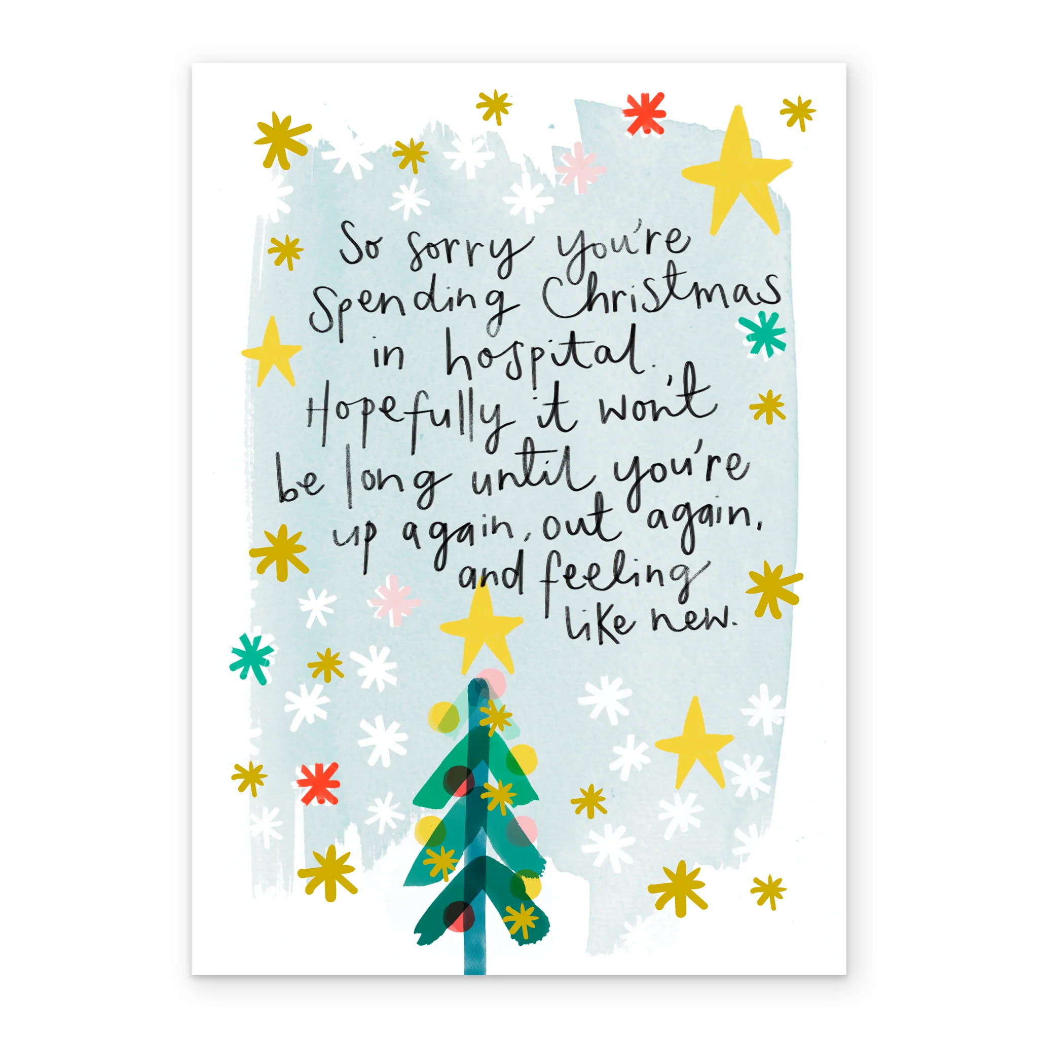 Personalised Get Well Soon Stars Design Christmas Card - Image 2
